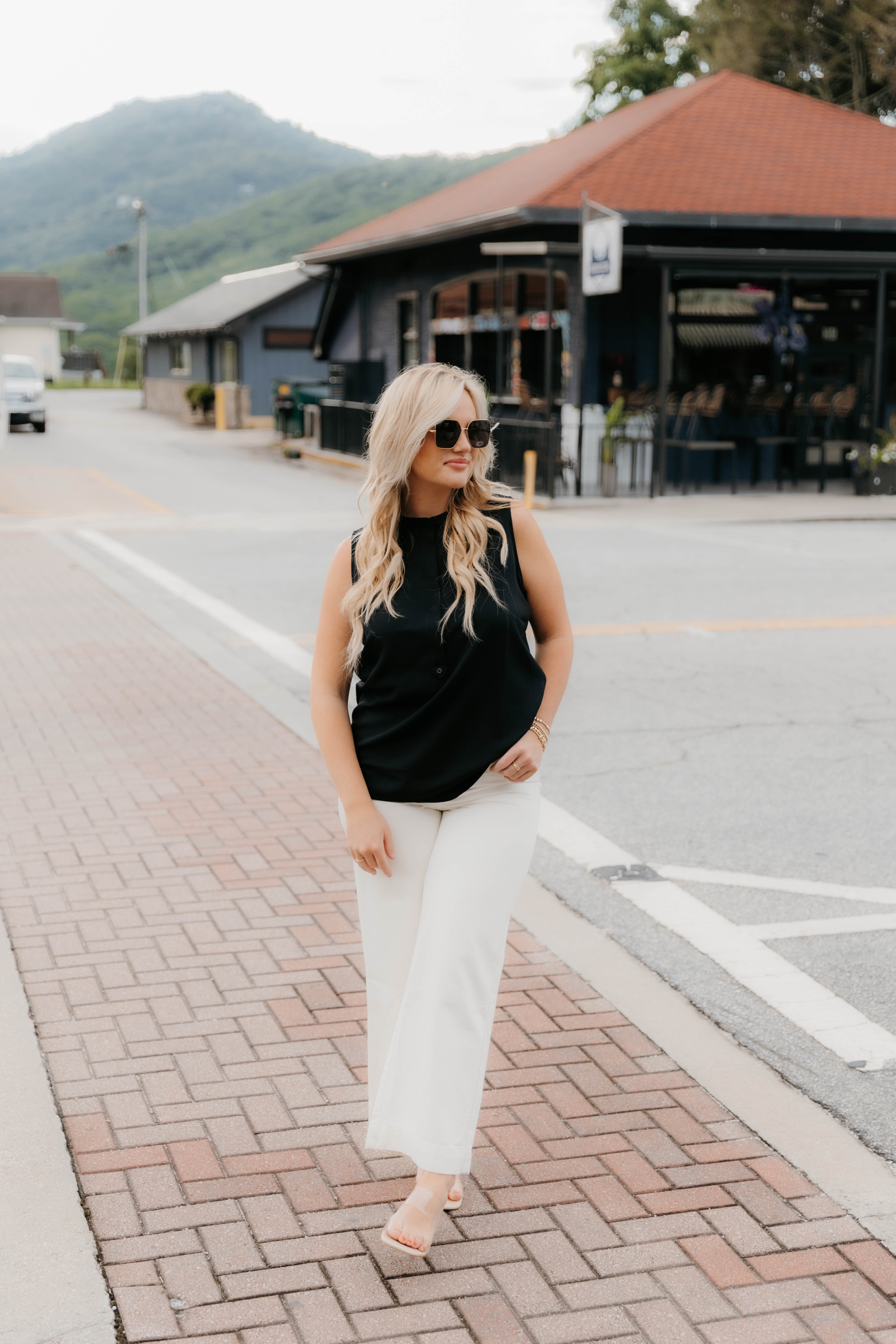 SPANX Crepe Popover Blouse