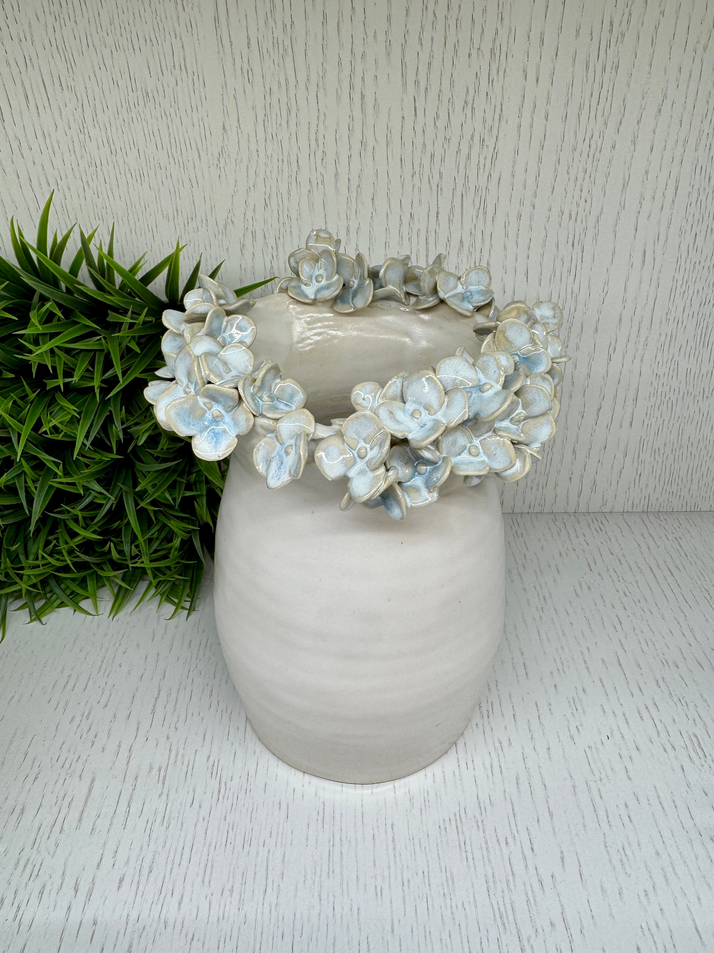 Blue Petals Alabaster Vase - Alex Clay Original