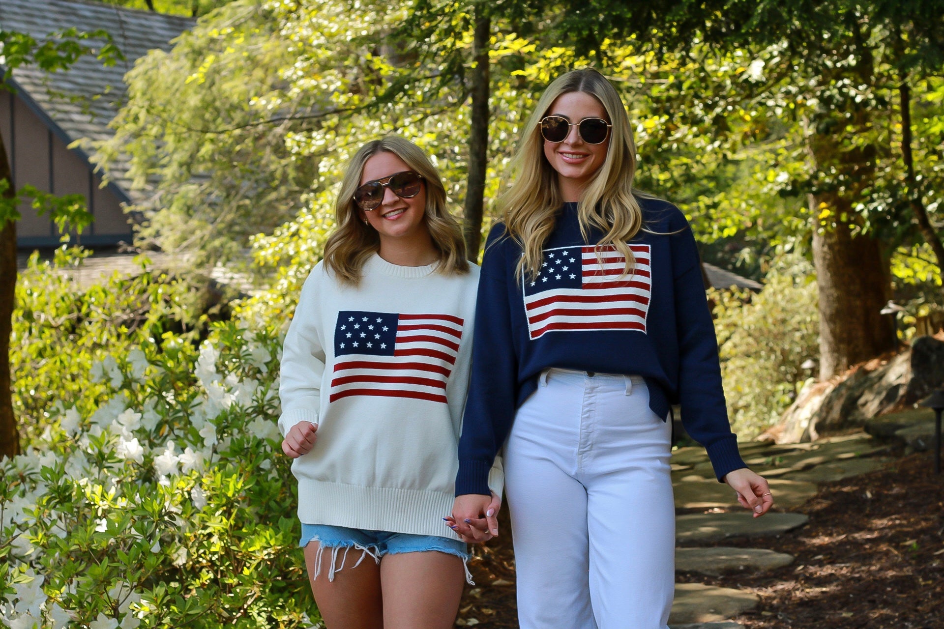 American Flag Knit Pullover Sweater