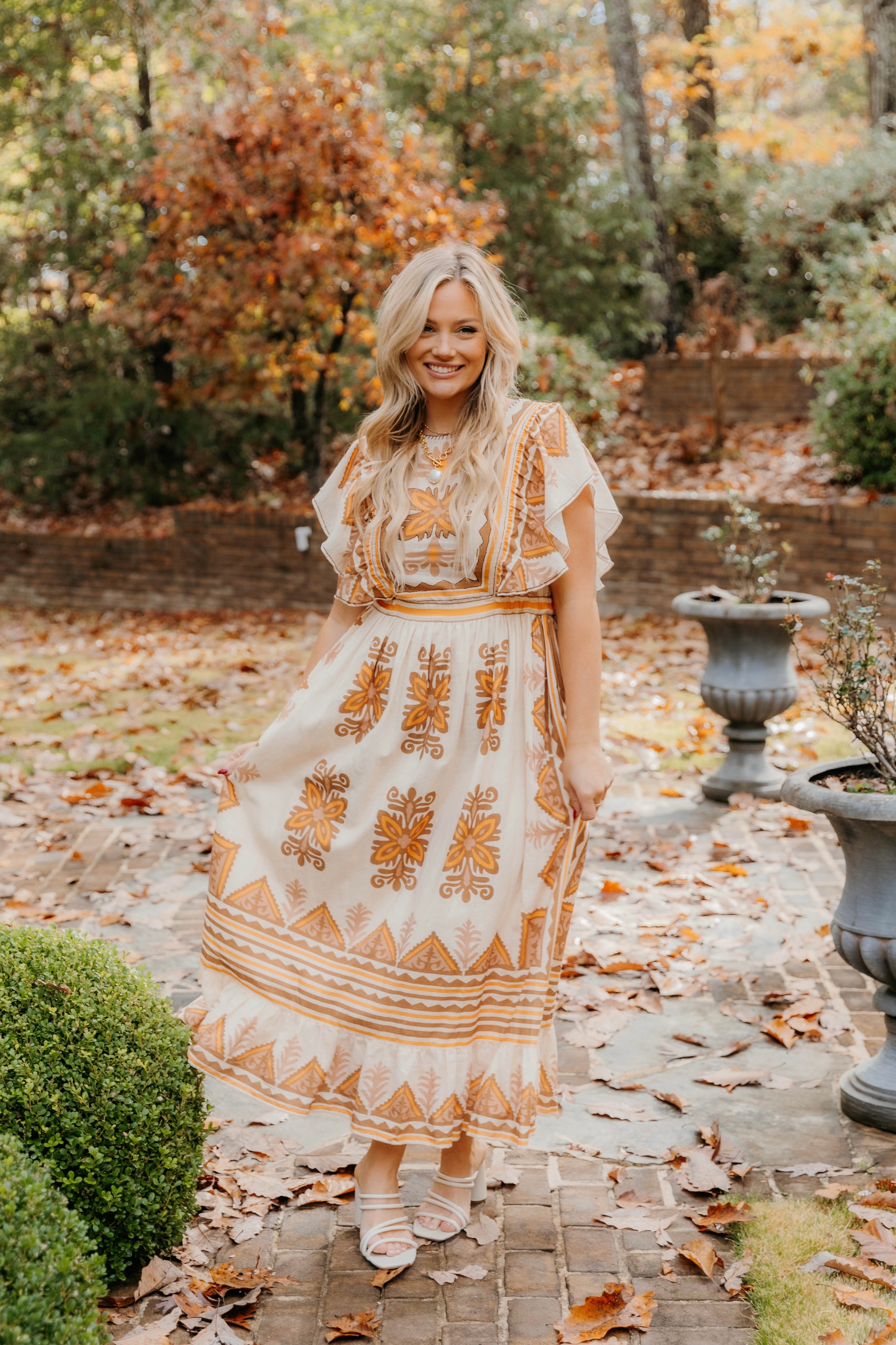 Charlee Flutter Sleeve Midi Dress - Final Sale 25% off in cart