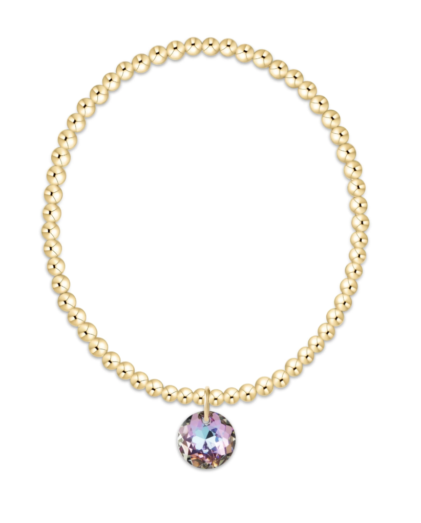 EXTENDS Classic Gold 3mm Bracelet - Reflection Charm 6