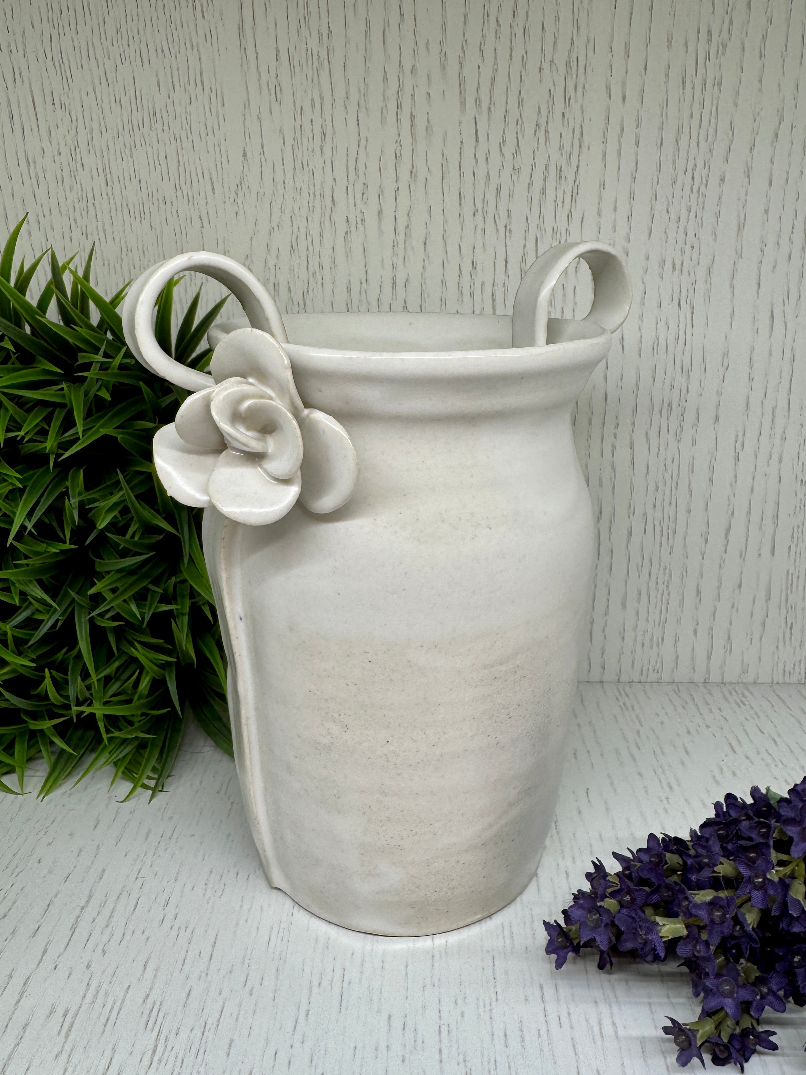 The Heritage Handled Floral Detail Alabaster Vase - Alex Clay Original