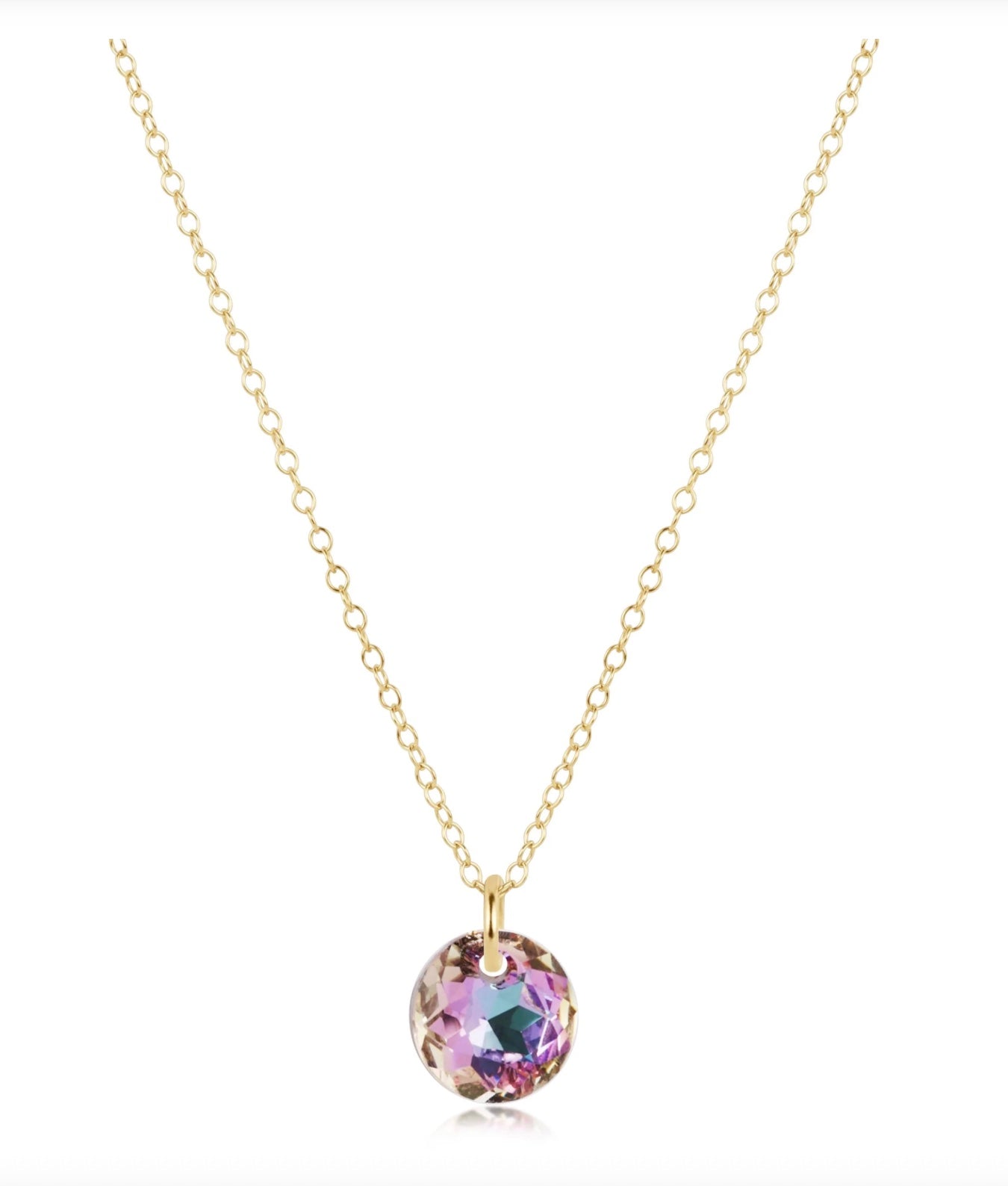 16" Necklace Gold - Reflection Small Charm - 6