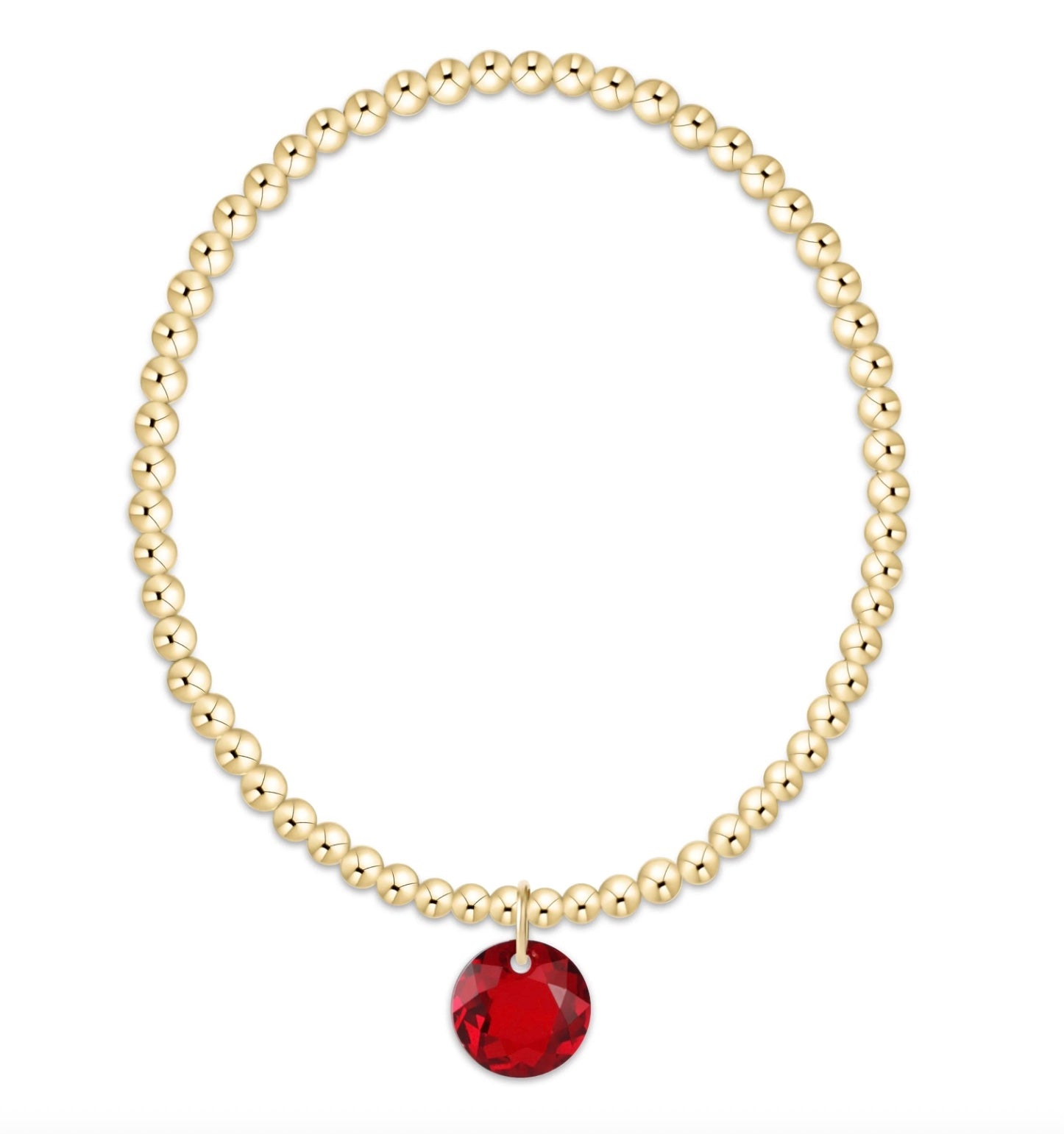 Classic Gold 3mm Bracelet - Reflection Charm - 1