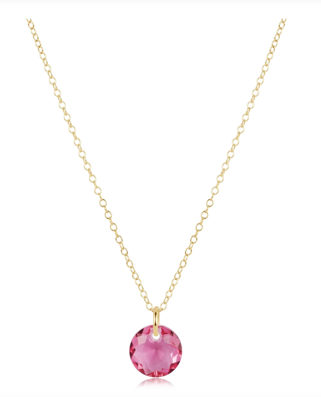 16" Necklace Gold - Reflection Small Charm - 10