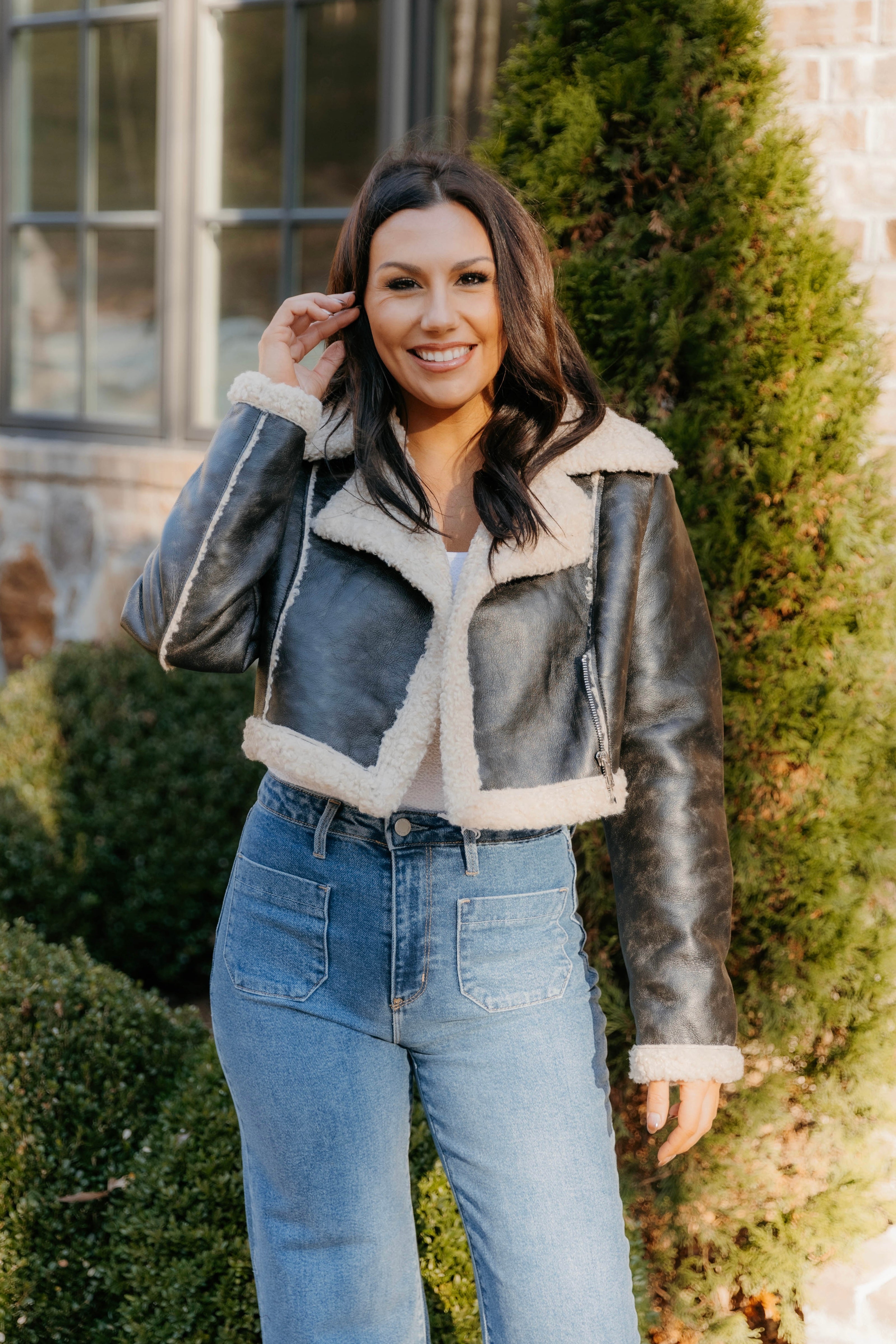 Amari Cropped Aviator Jacket - Final Sale 40% off in cart