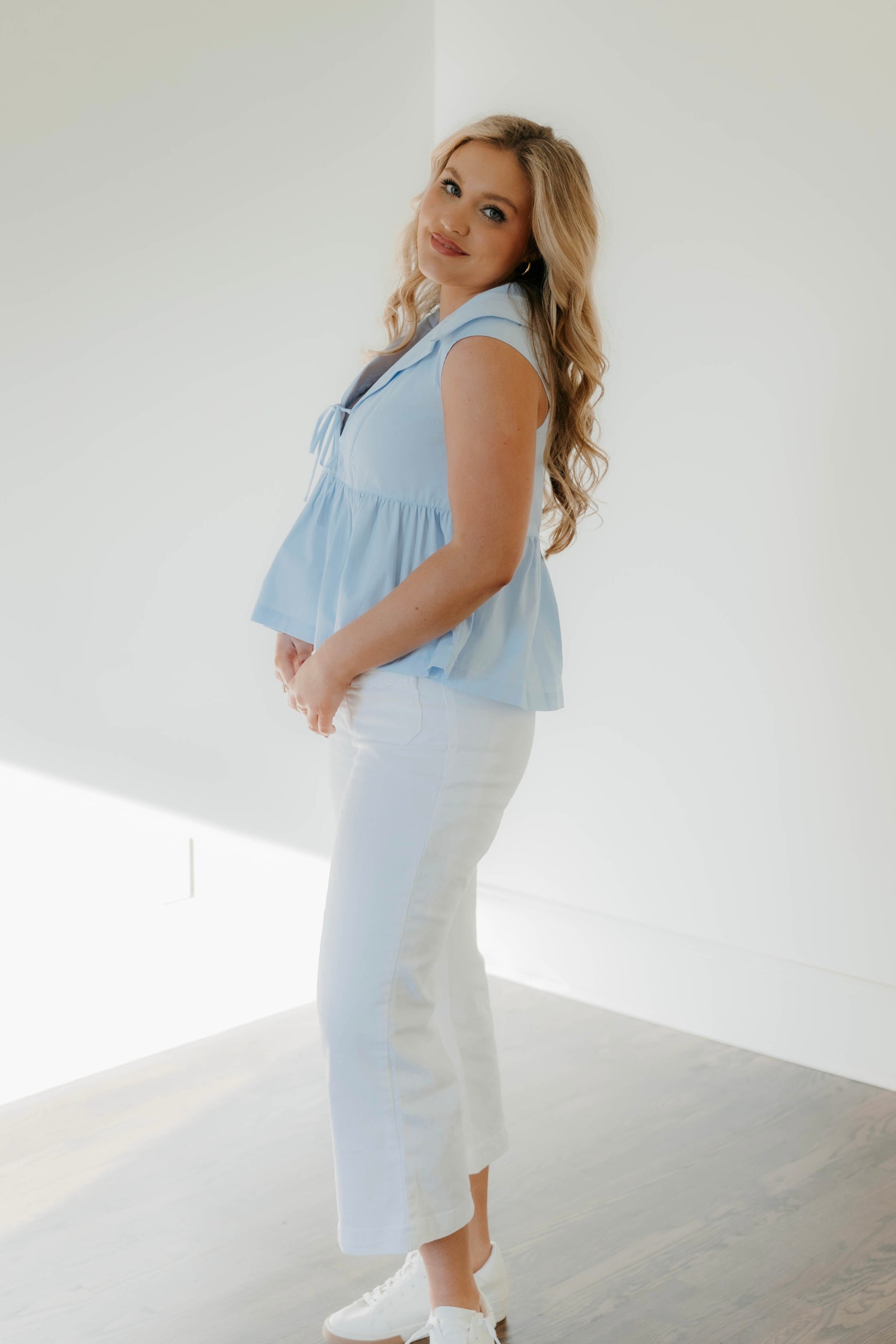 Aubrie Sleeveless Wide Peplum Hem Top - Final Sale 25% off in cart