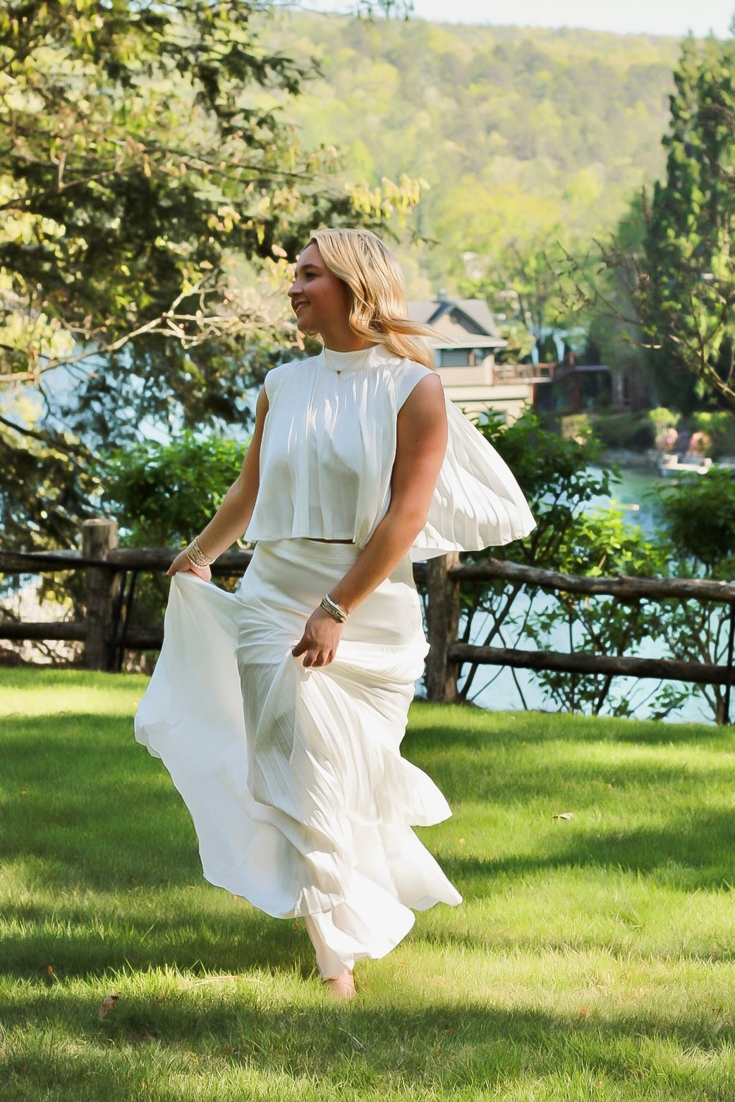 Estrella Pleated Maxi Skirt