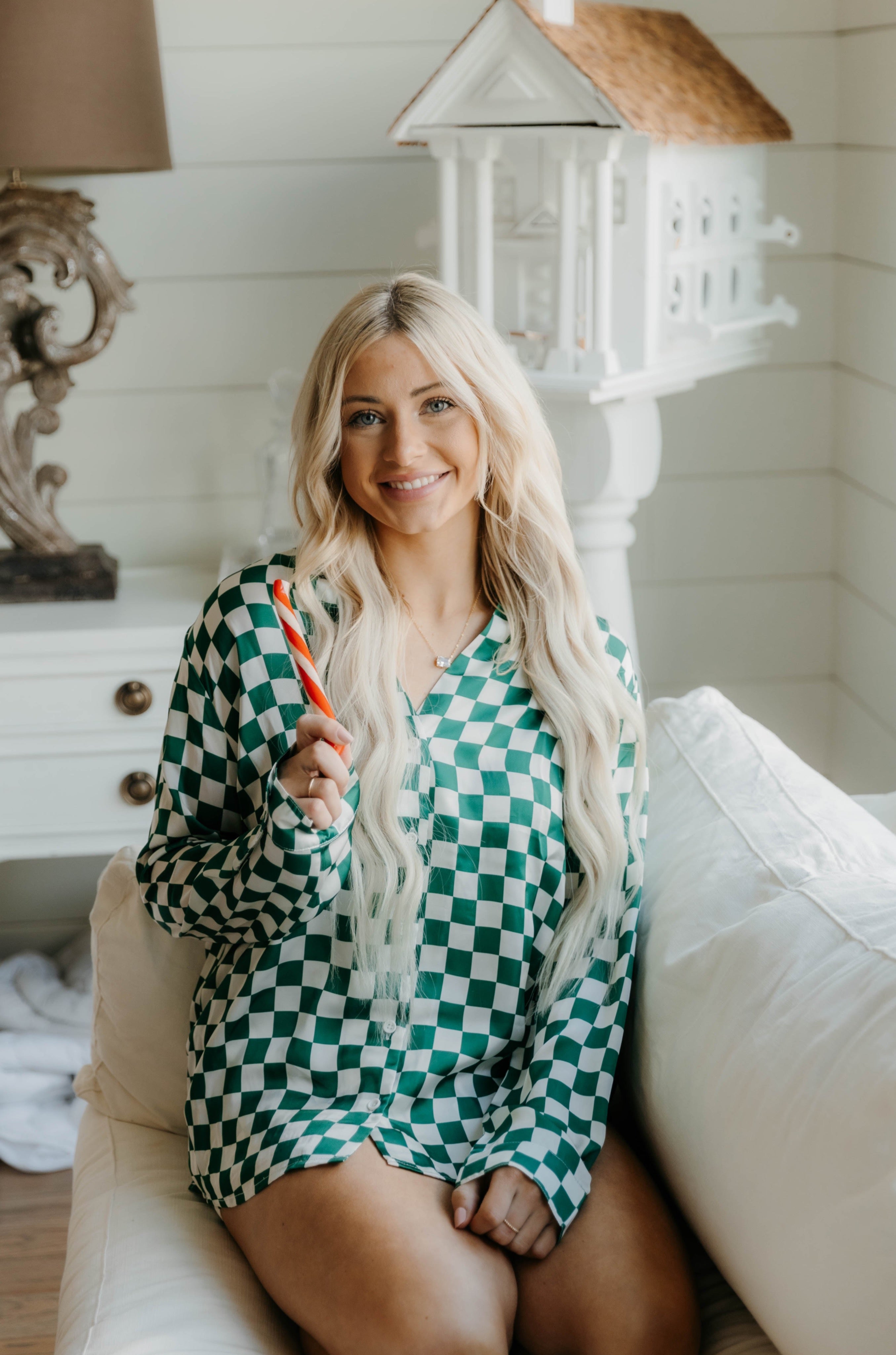 Show Me Your Mumu Early Riser PJ Set - Checker Silky