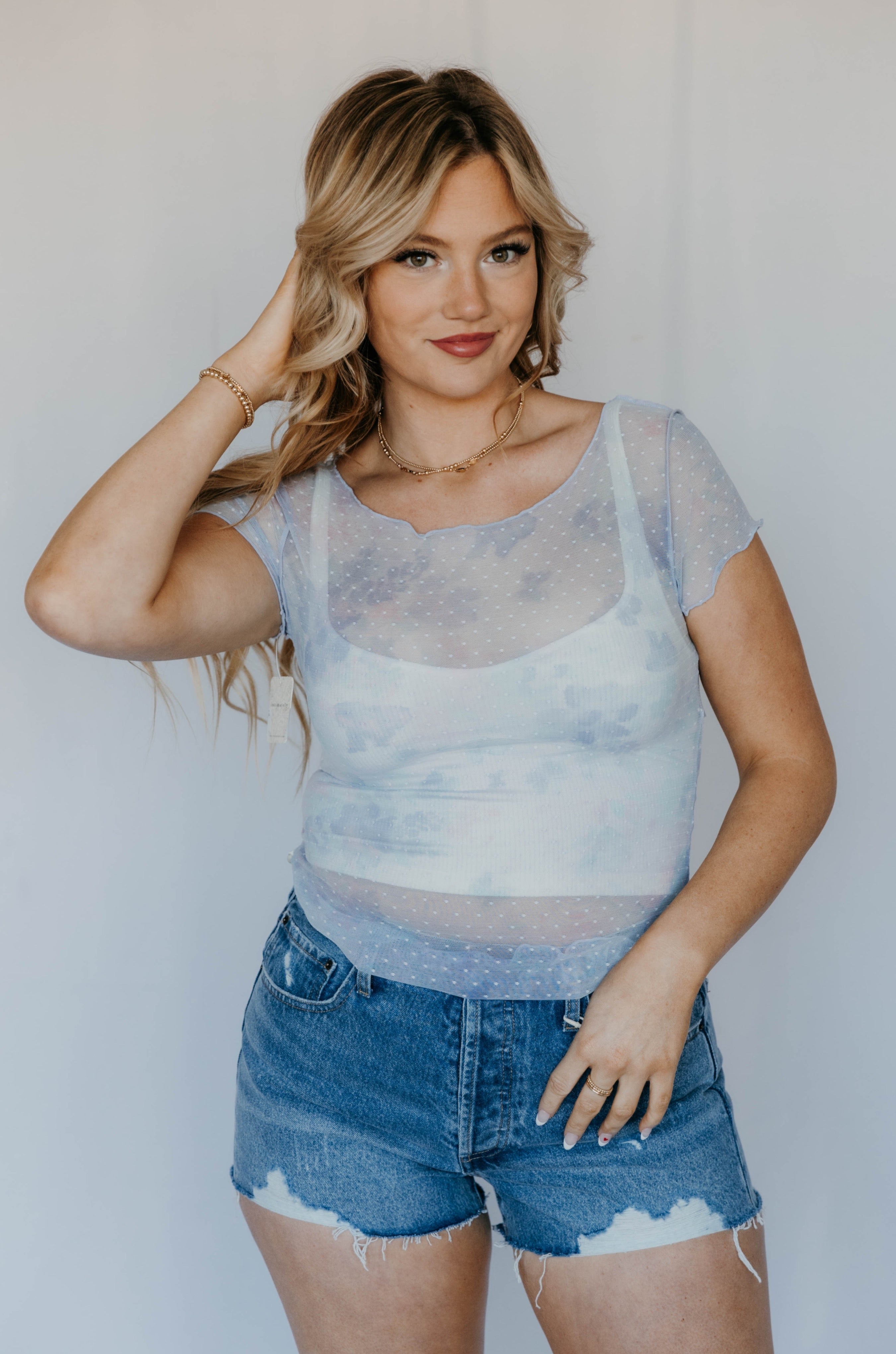 Free People Printed On The Dot Baby Tee - Final Sale 25% off in cart