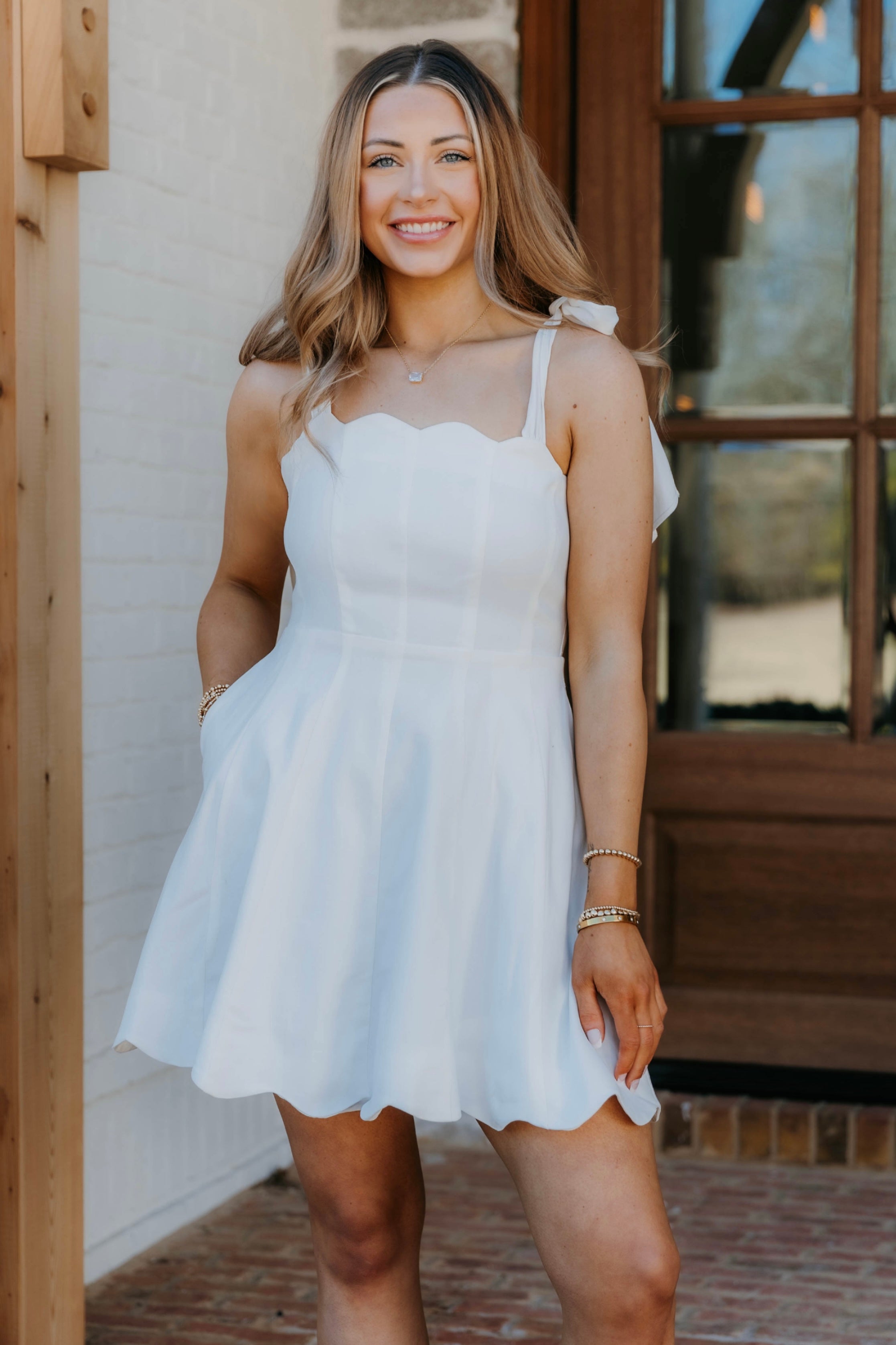 Coraline Sleeveless Scallop Edge Dress - Final Sale 15% off in cart
