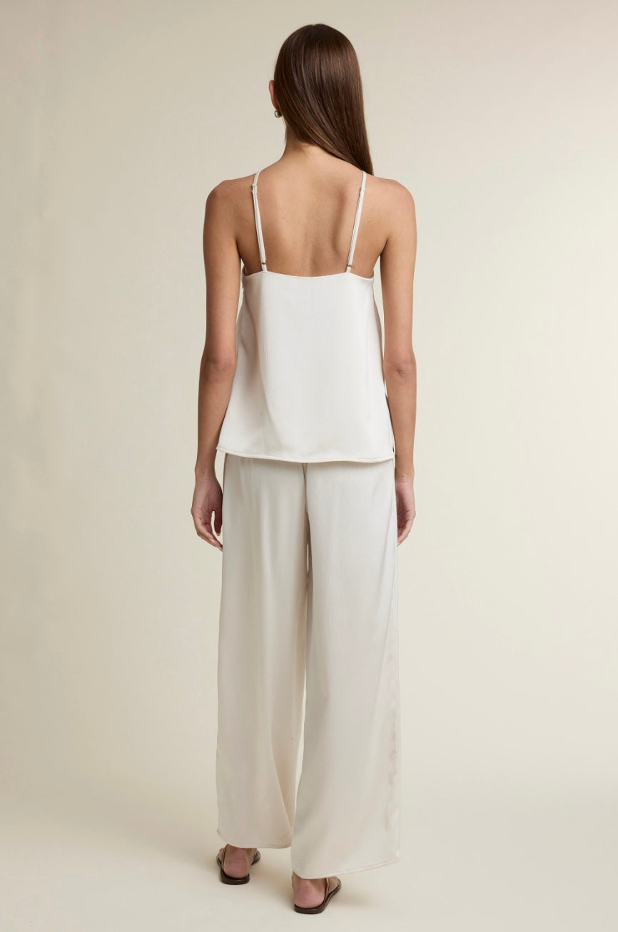 Eloise Textured Halter Top & Wide Leg Pant Set