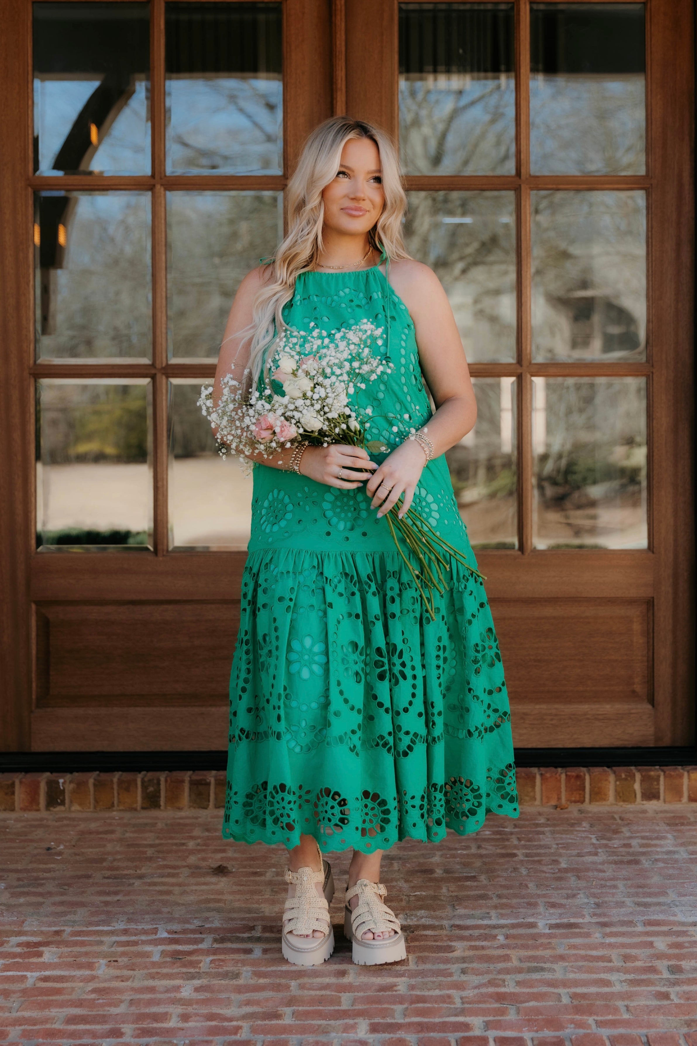 Capri Scalloped Eyelet Maxi Dress - Final Sale 20% off in cart