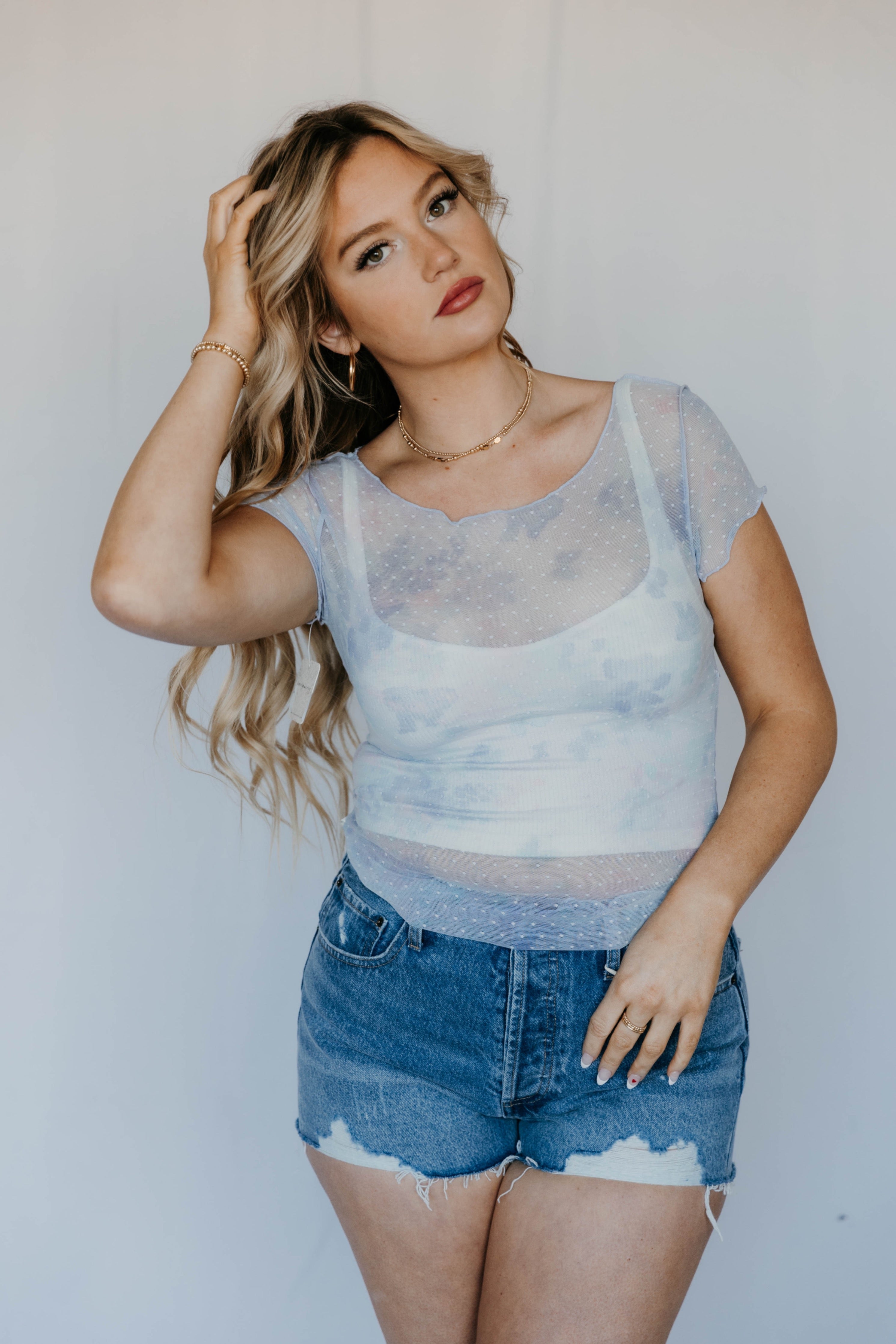 Free People Printed On The Dot Baby Tee - Final Sale 25% off in cart