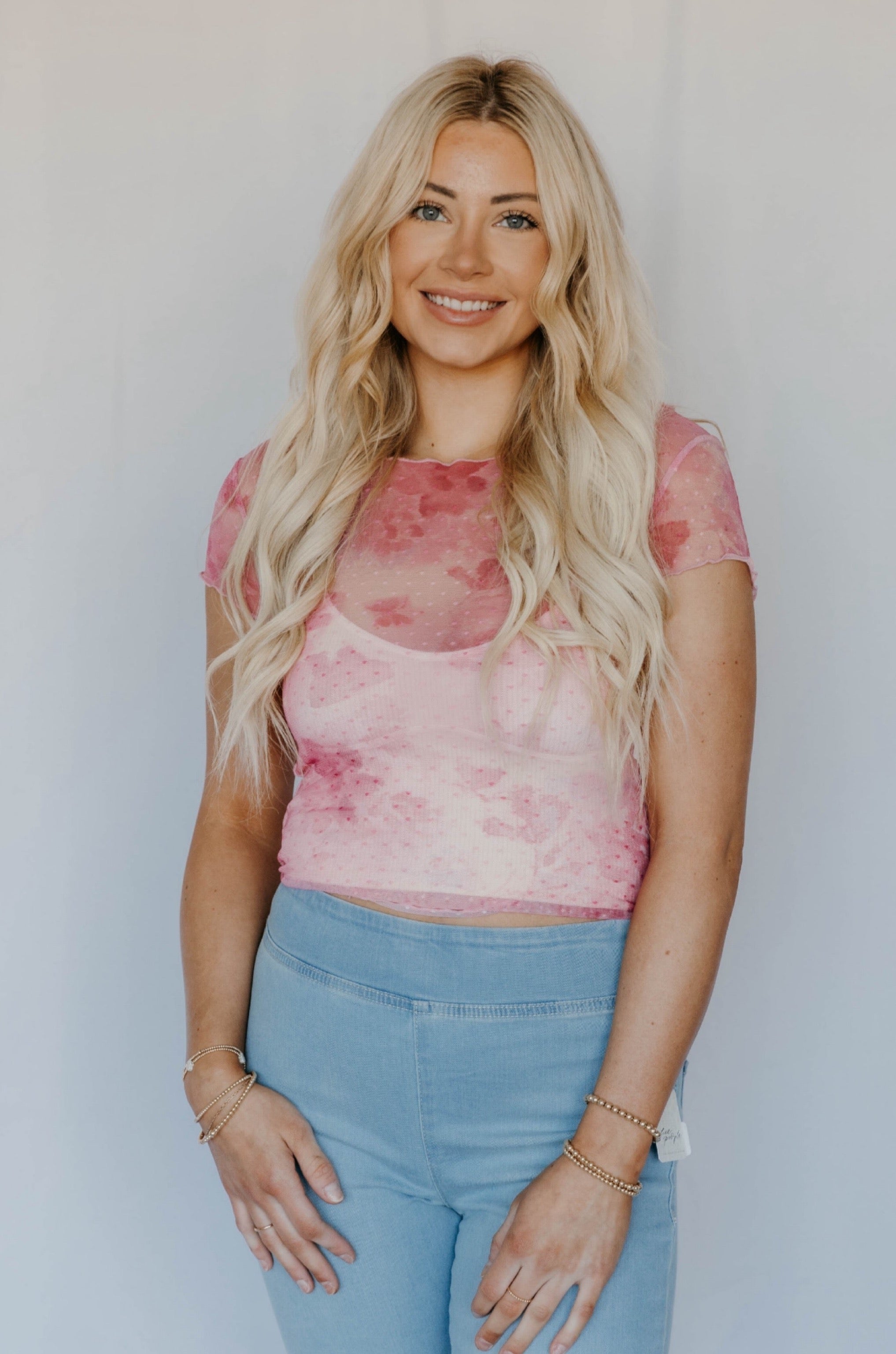 Free People Printed On The Dot Baby Tee - Final Sale 25% off in cart