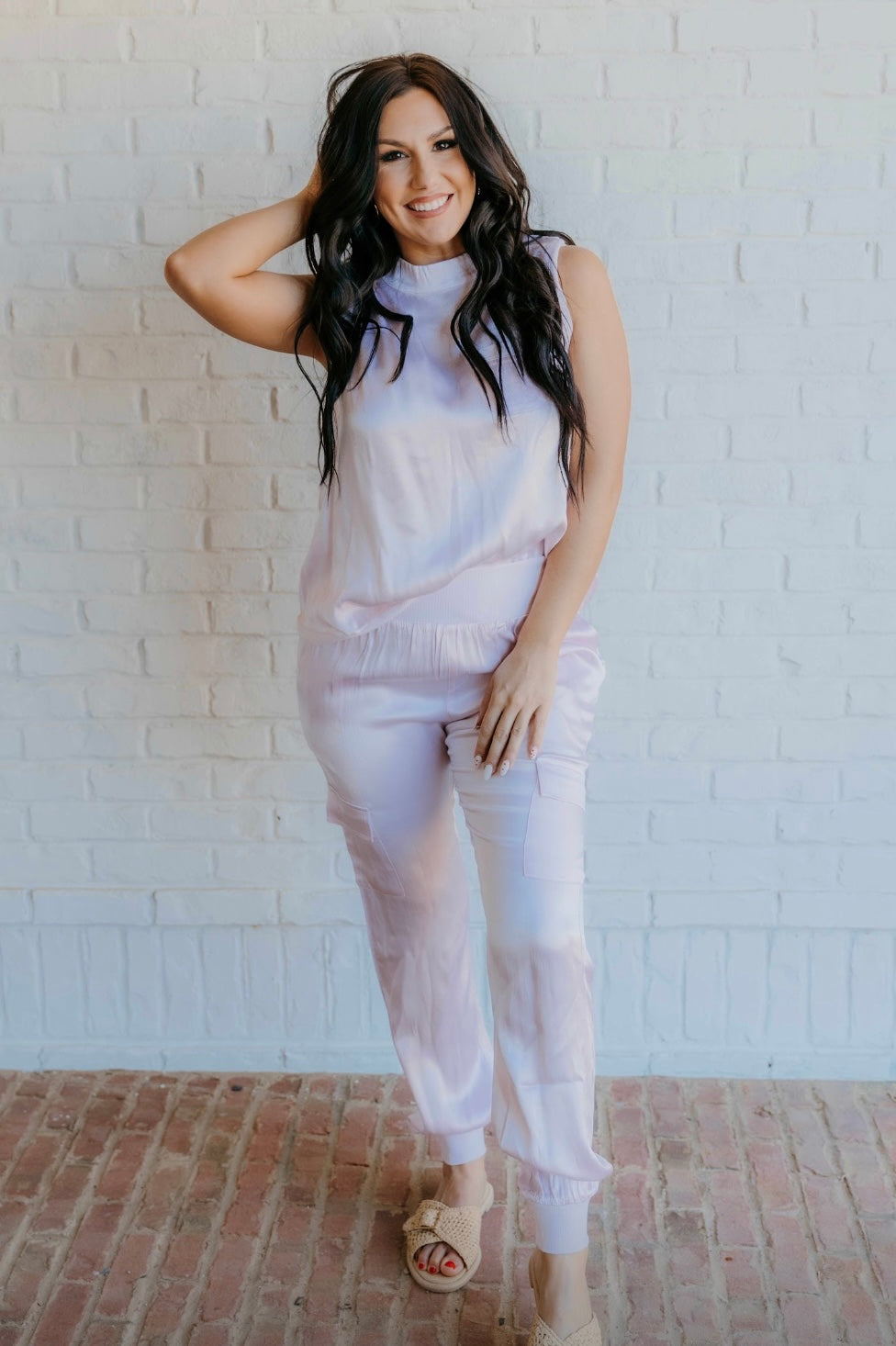 Lilian Satin Cargo Joggers