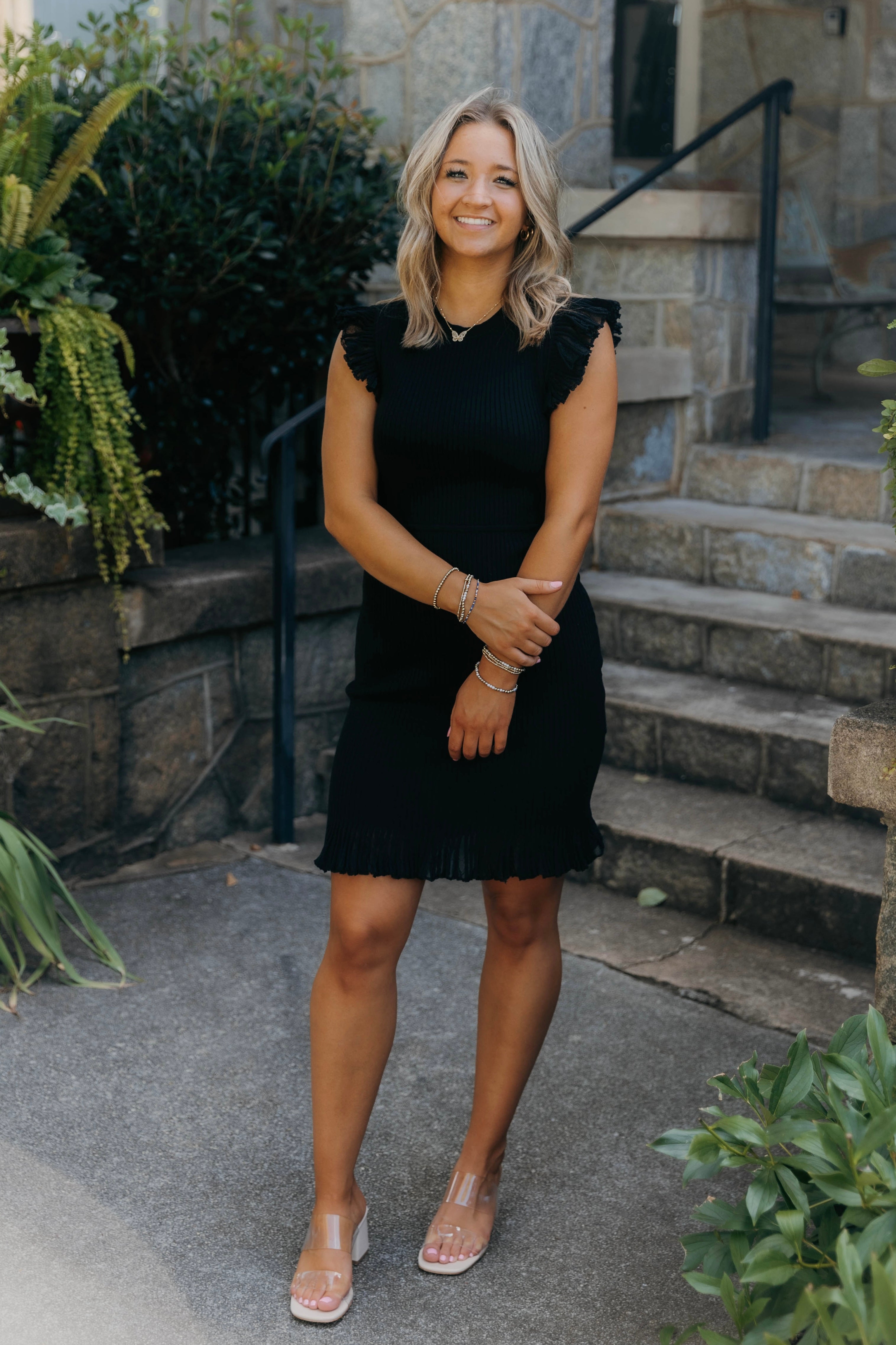 Priscilla Black Mini Sweater Dress - Final Sale 20% off in cart