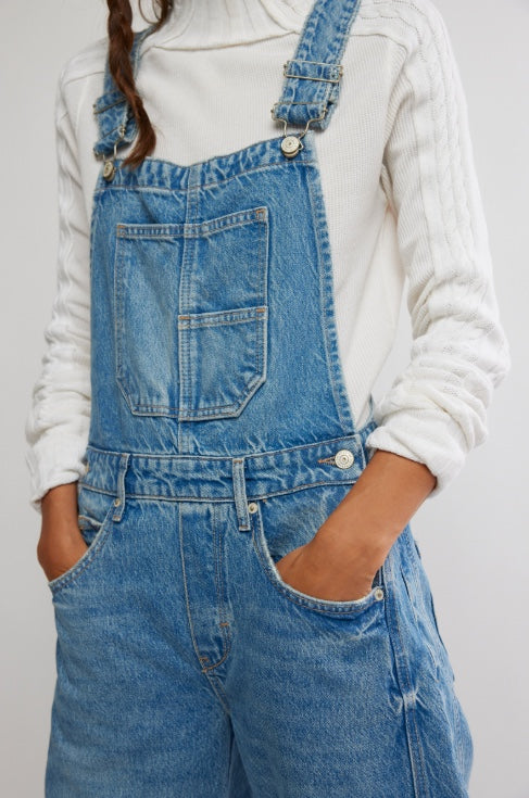 Free People Good Luck Overalls - Ultra Light Beam