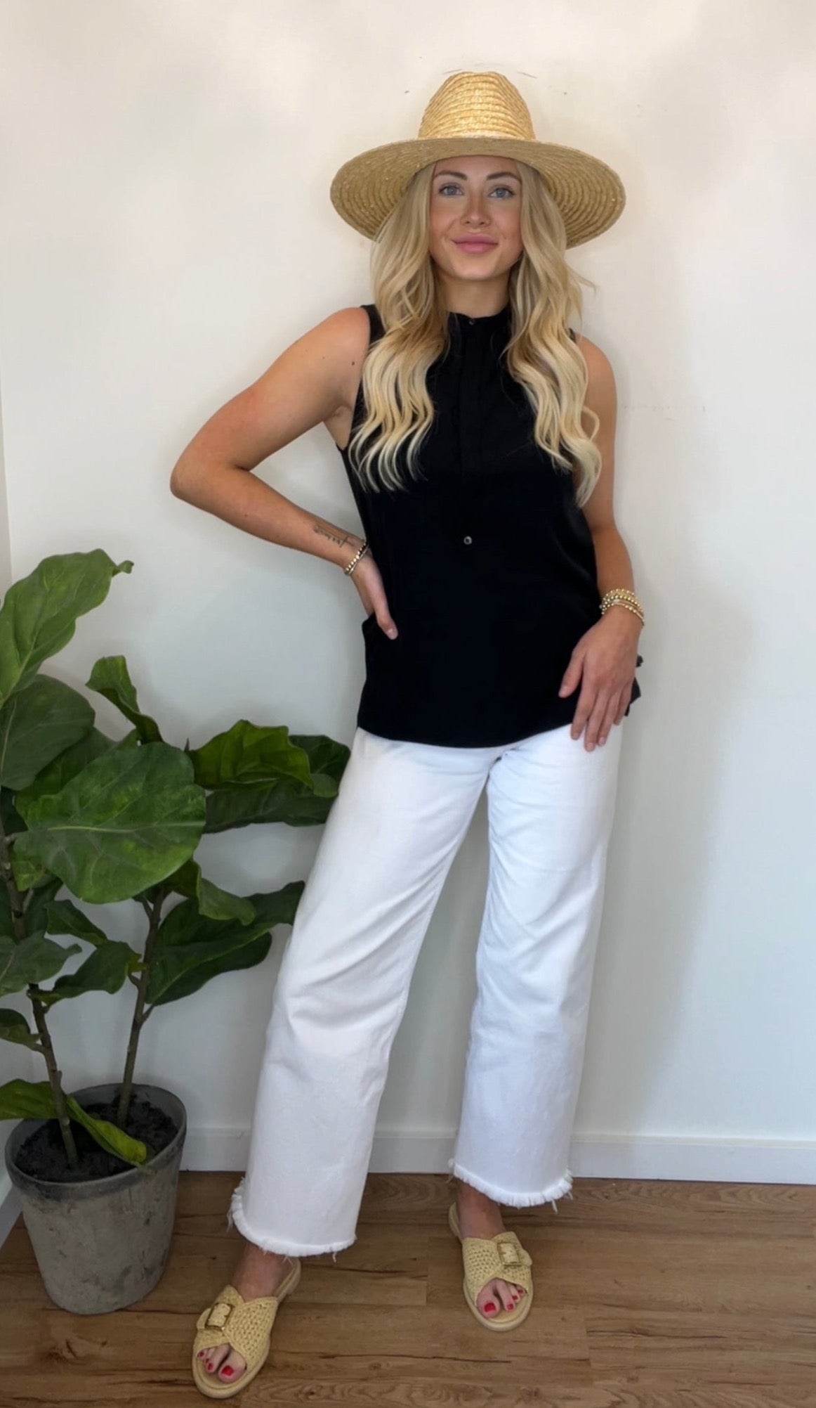 SPANX Crepe Popover Blouse
