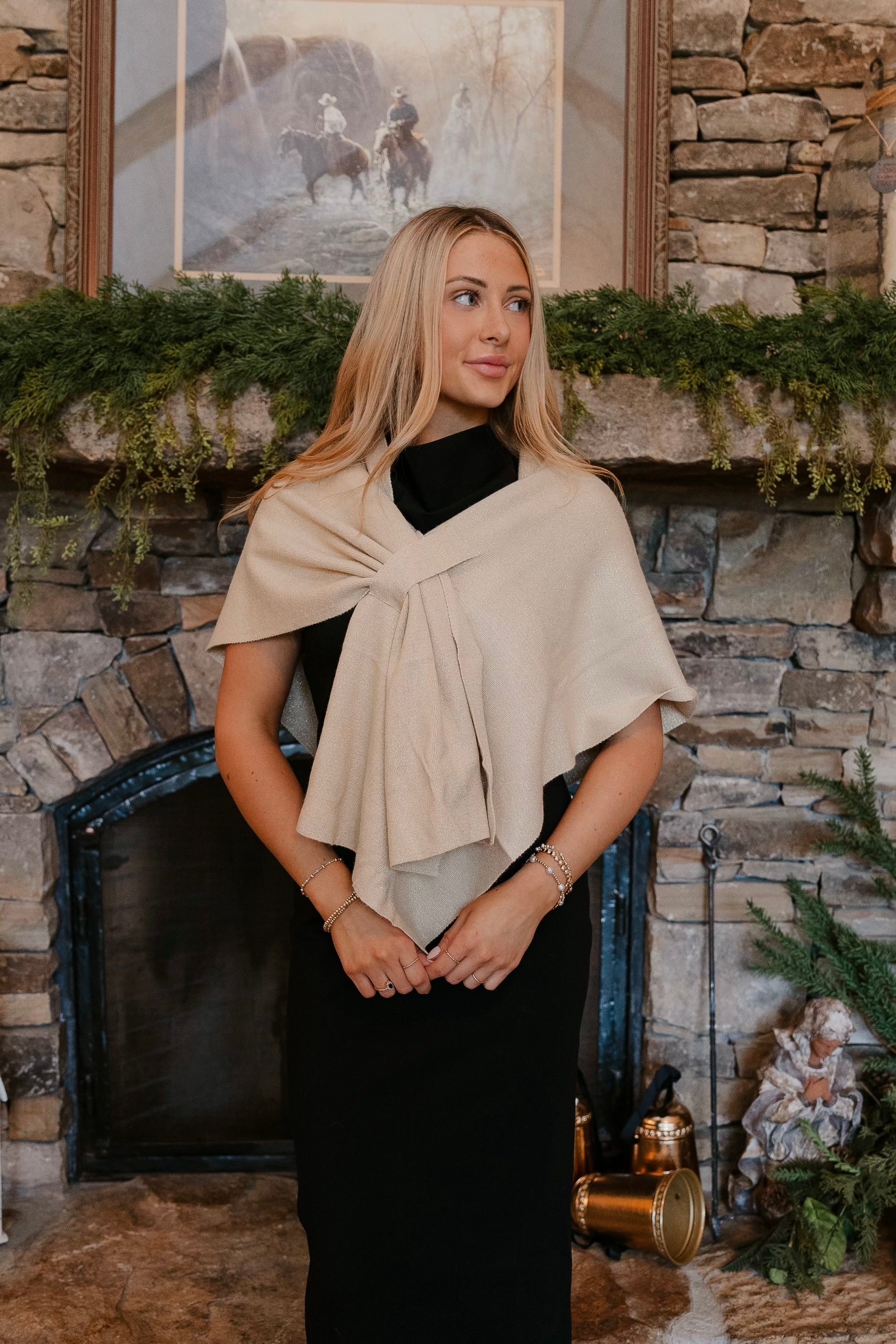 Katie Knit Keyhole Wrap