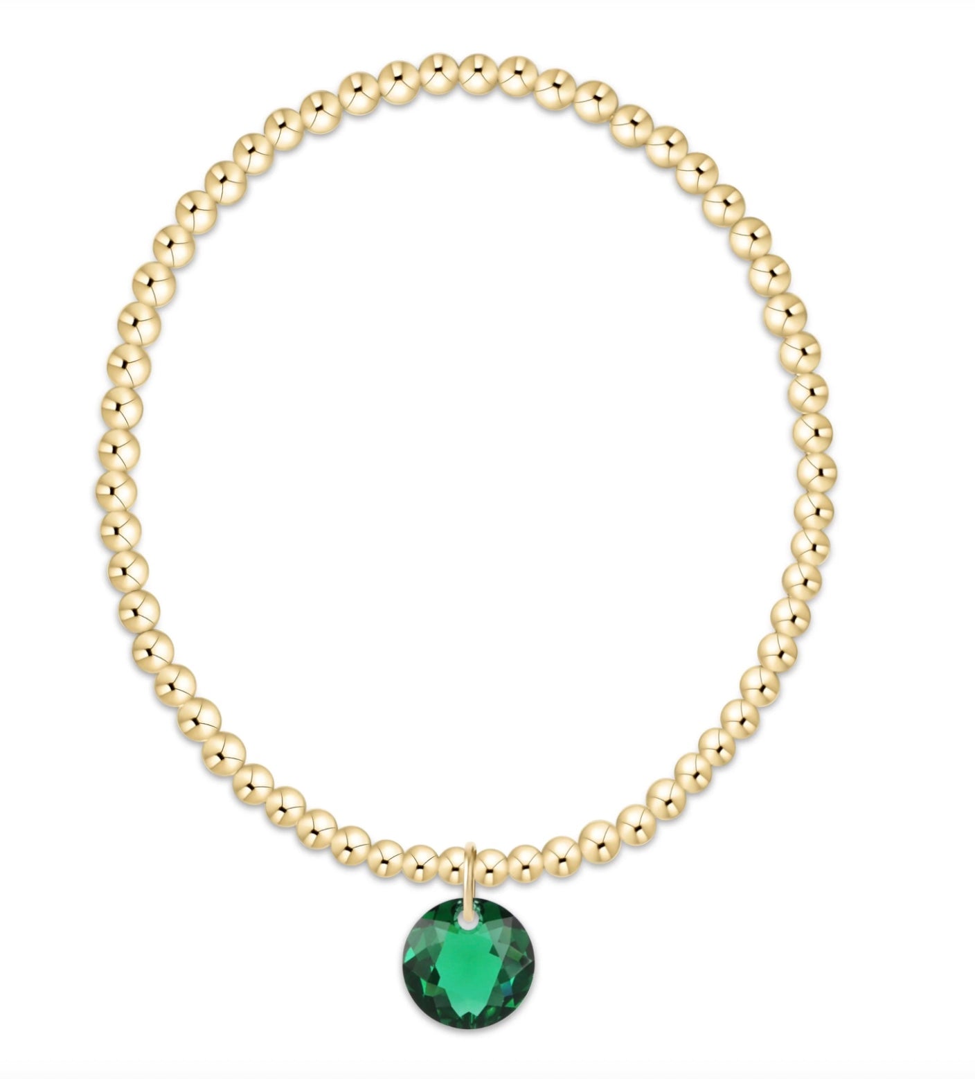 Classic Gold 3mm Bracelet - Reflection Charm - 5