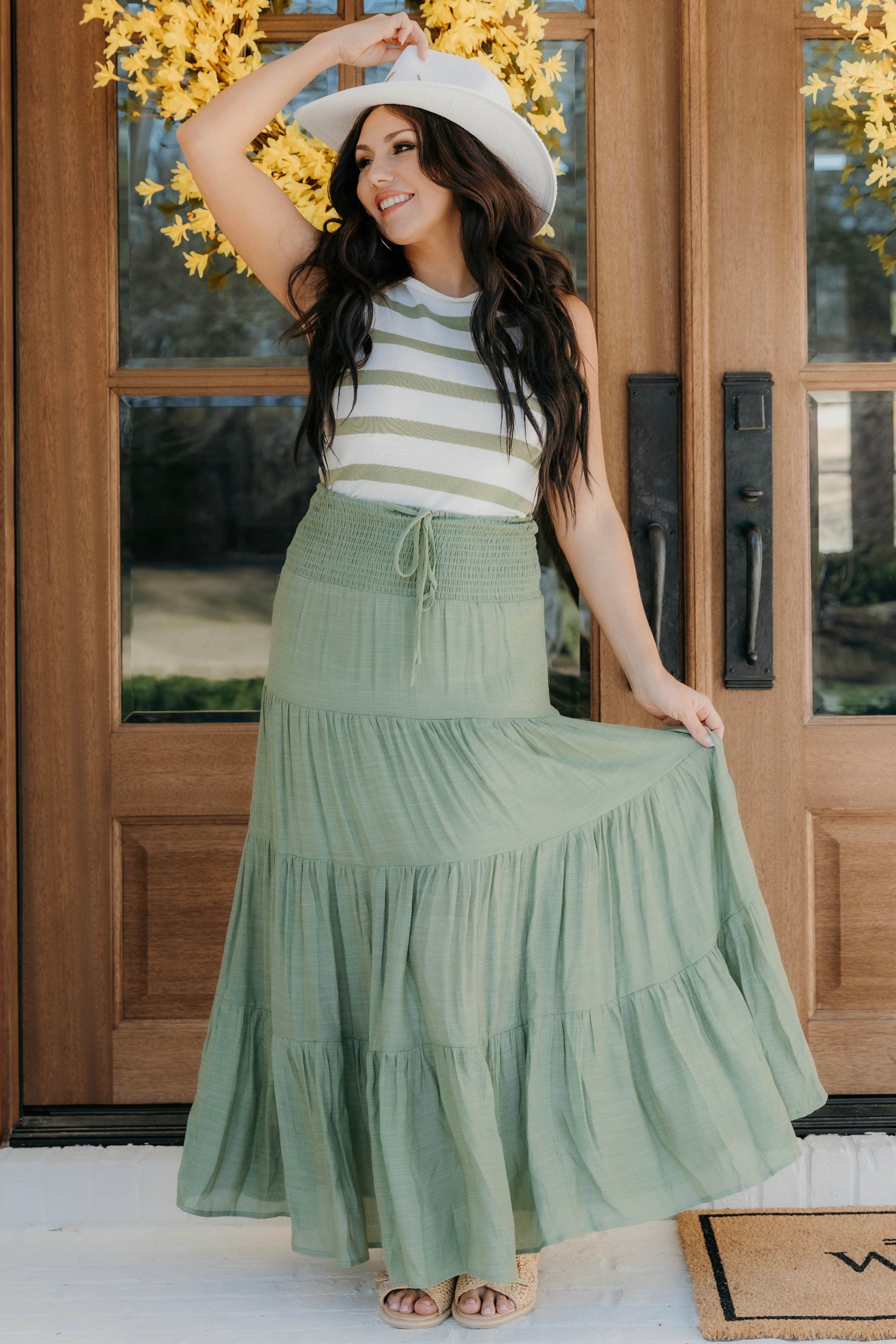 Monroe Smocked Waist Tiered Maxi Skirt - Final Sale 30% off in cart