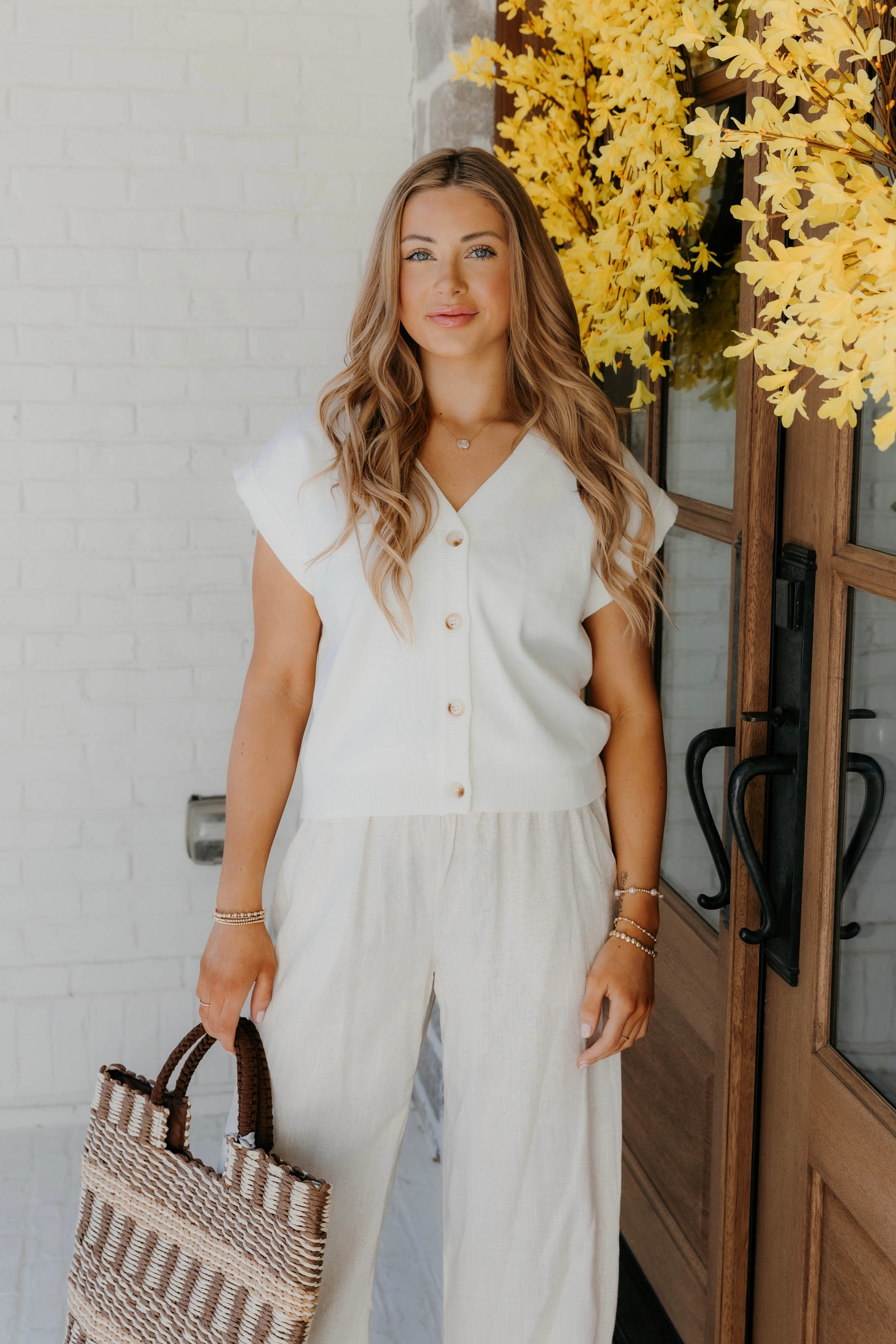 Marlee Short Sleeve Sweater Vest Cardigan