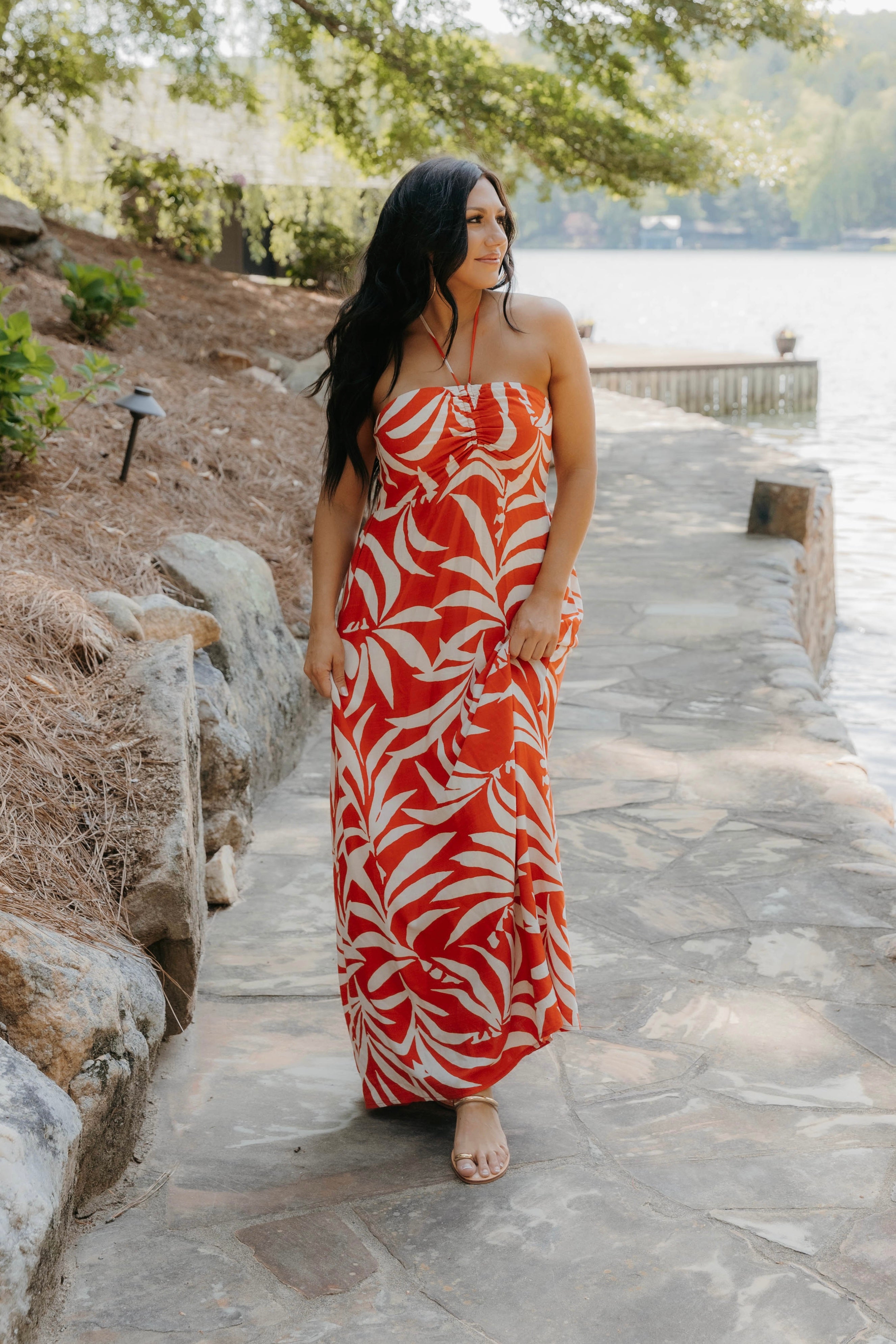 Z Supply Elodi Palm Floral Midi Dress - Final Sale 40% off in cart