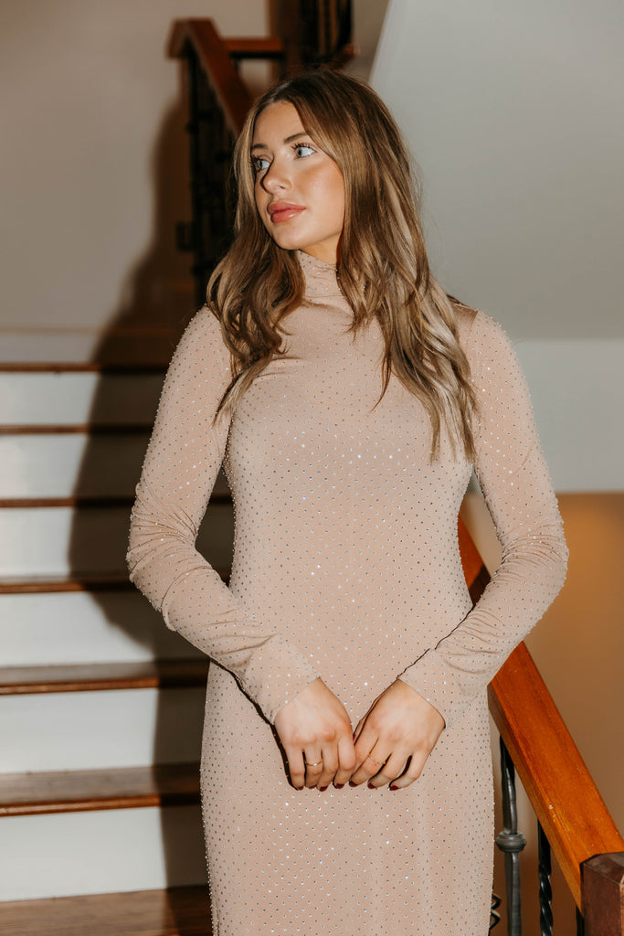 mock neck long sleeve mumu dress Show Me Your Mumu All Out Maxi Dress