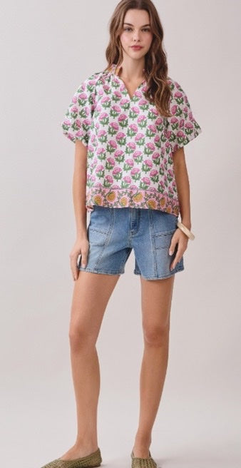 Ginny Floral Top - FINAL SALE 30% OFF ADDED IN CART
