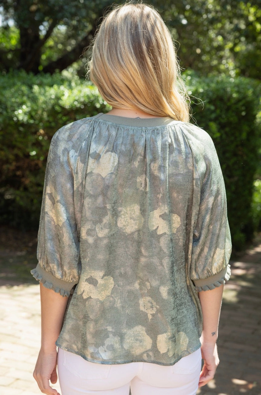 Darlene Detailed Lurex Leopard Raglan Top