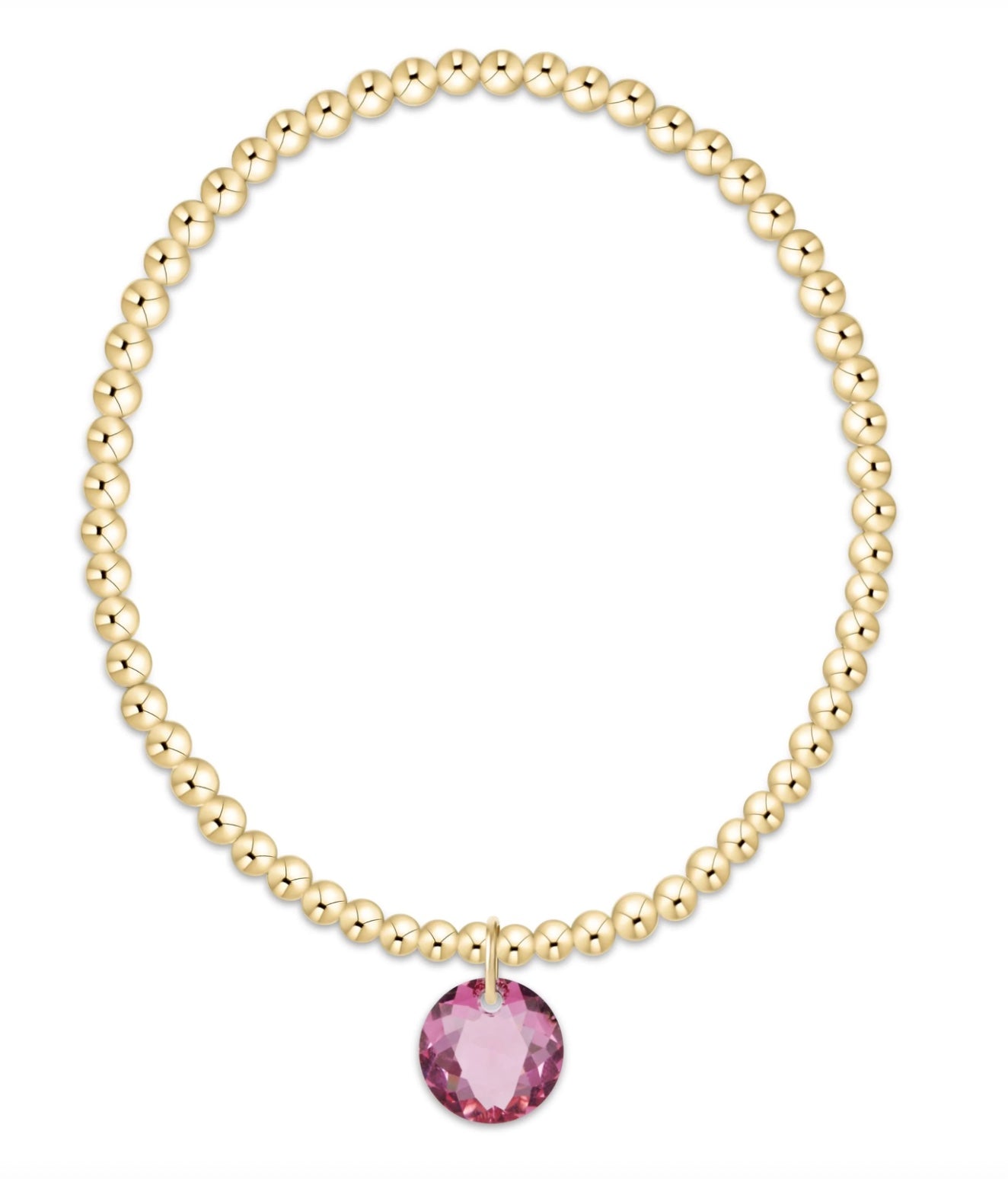 Classic Gold 3mm Bracelet - Reflection Charm - 10