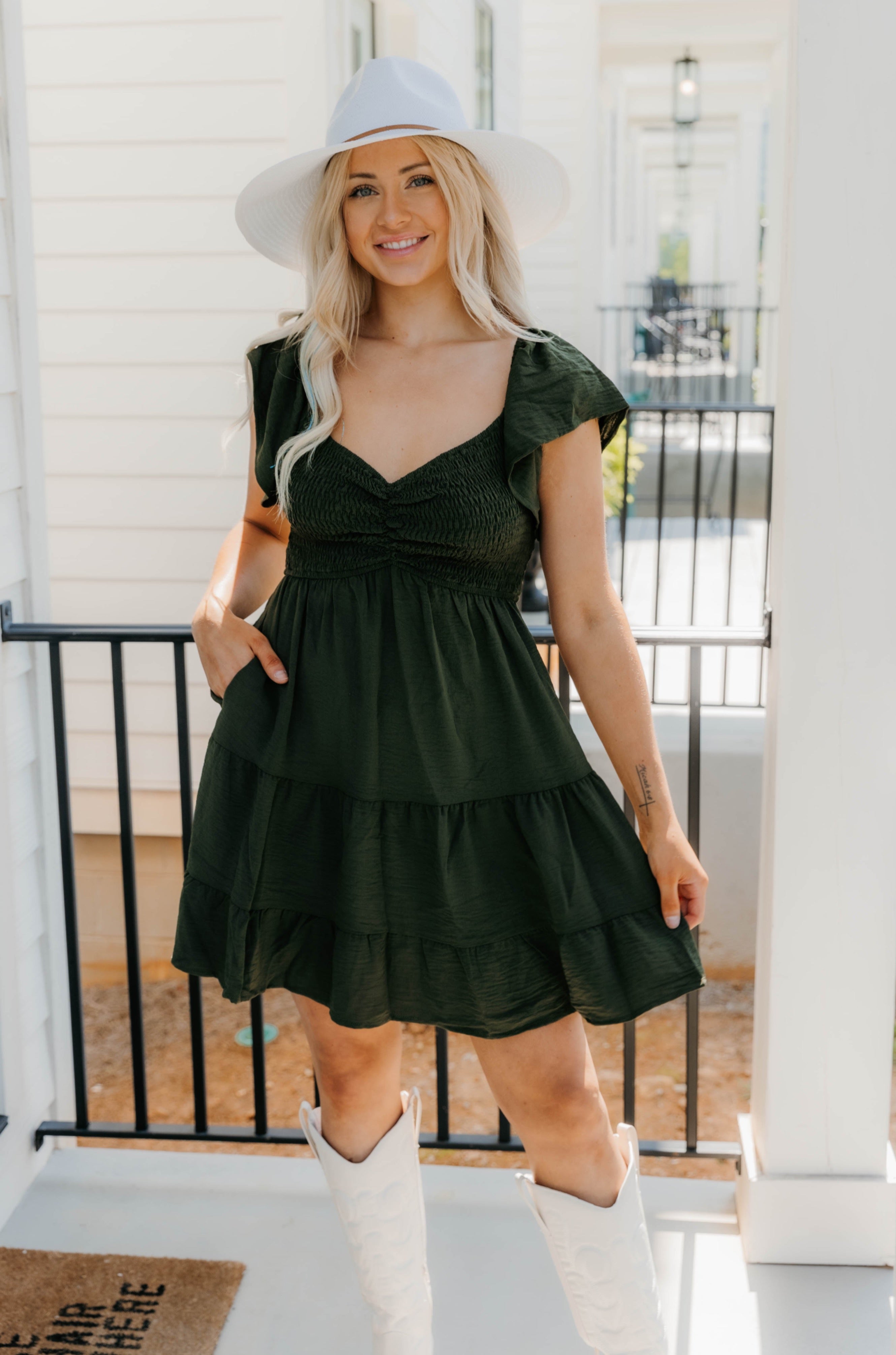 Melina Sweetheart Neck Smocked Dress - Final Sale 25% off in cart