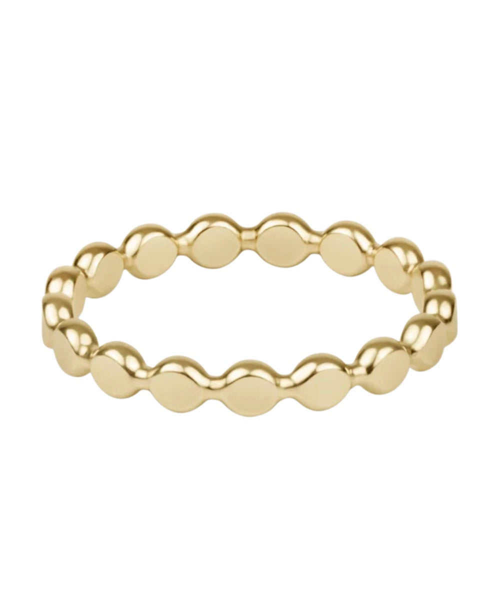 E Newton Classic Gold 2.5mm Beaded Disc Ring