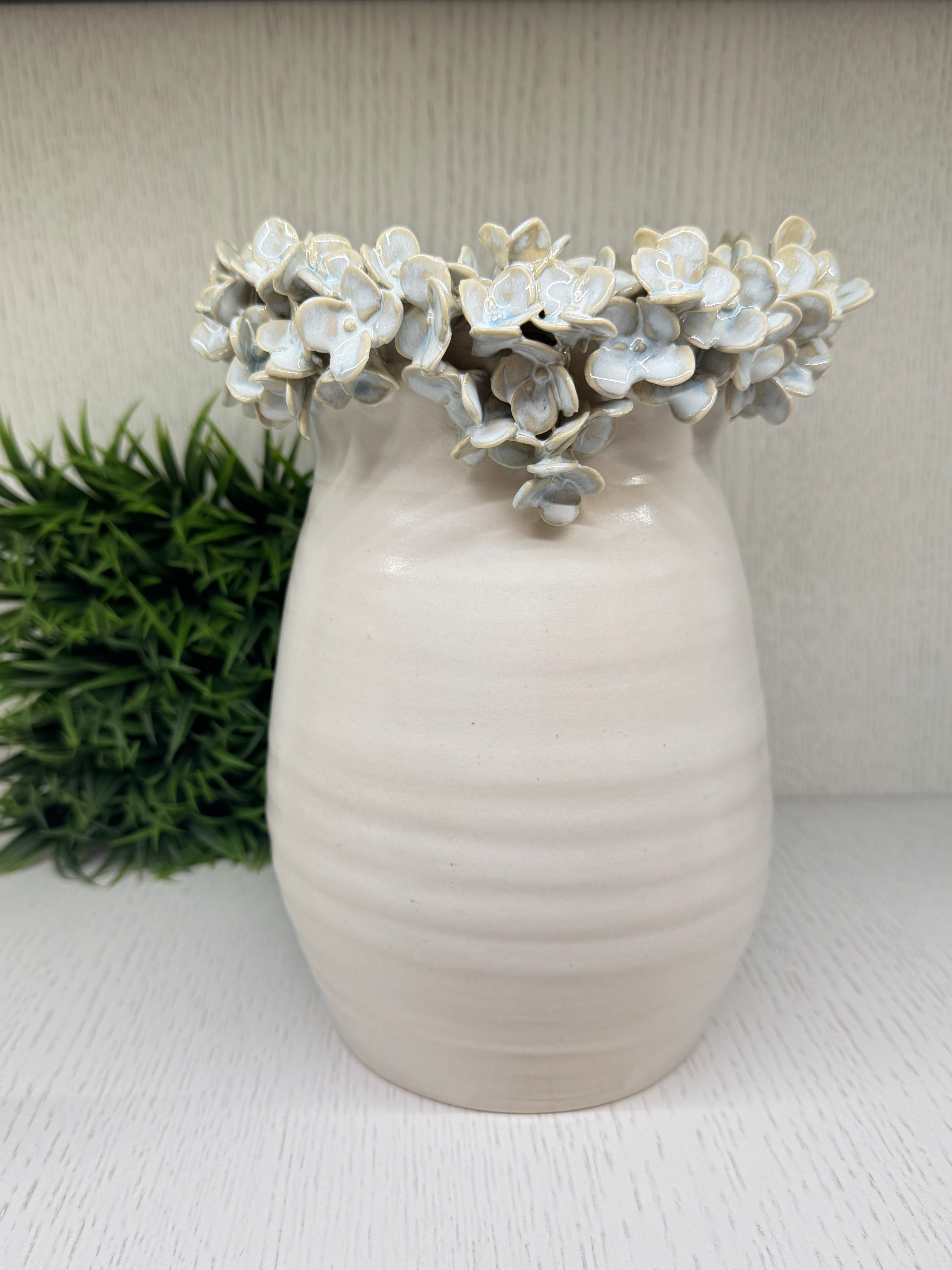 Blue Petals Alabaster Vase - Alex Clay Original