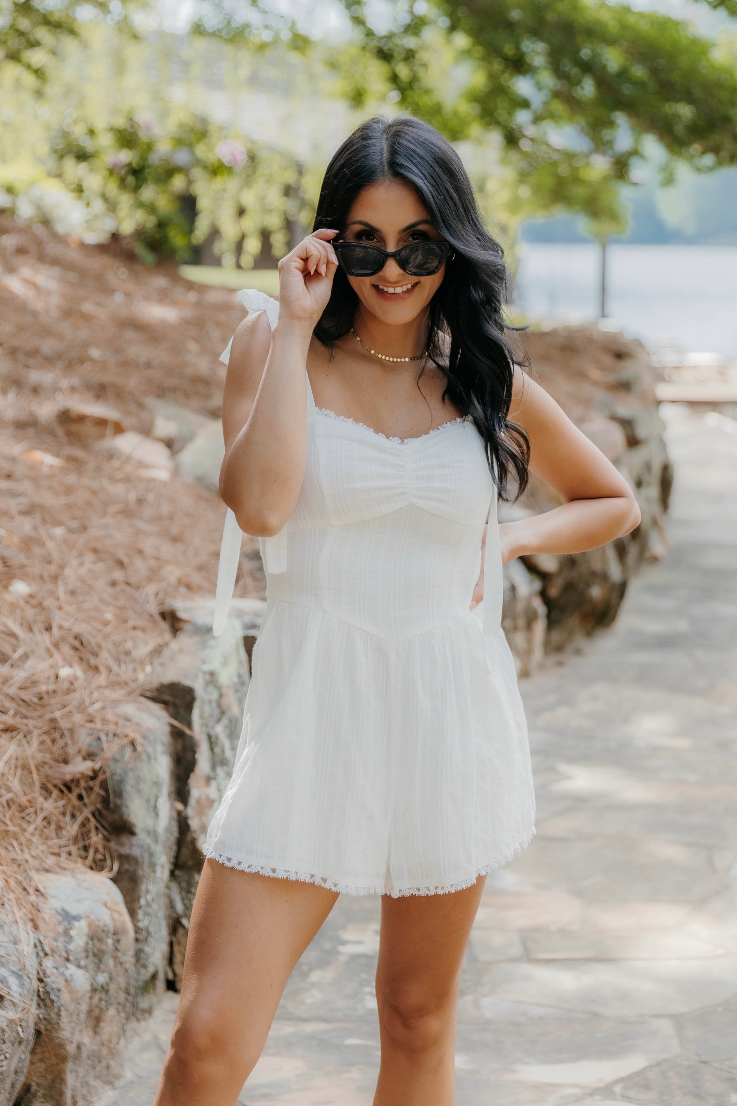 Sasha Corset Style Waist Poplin Romper
