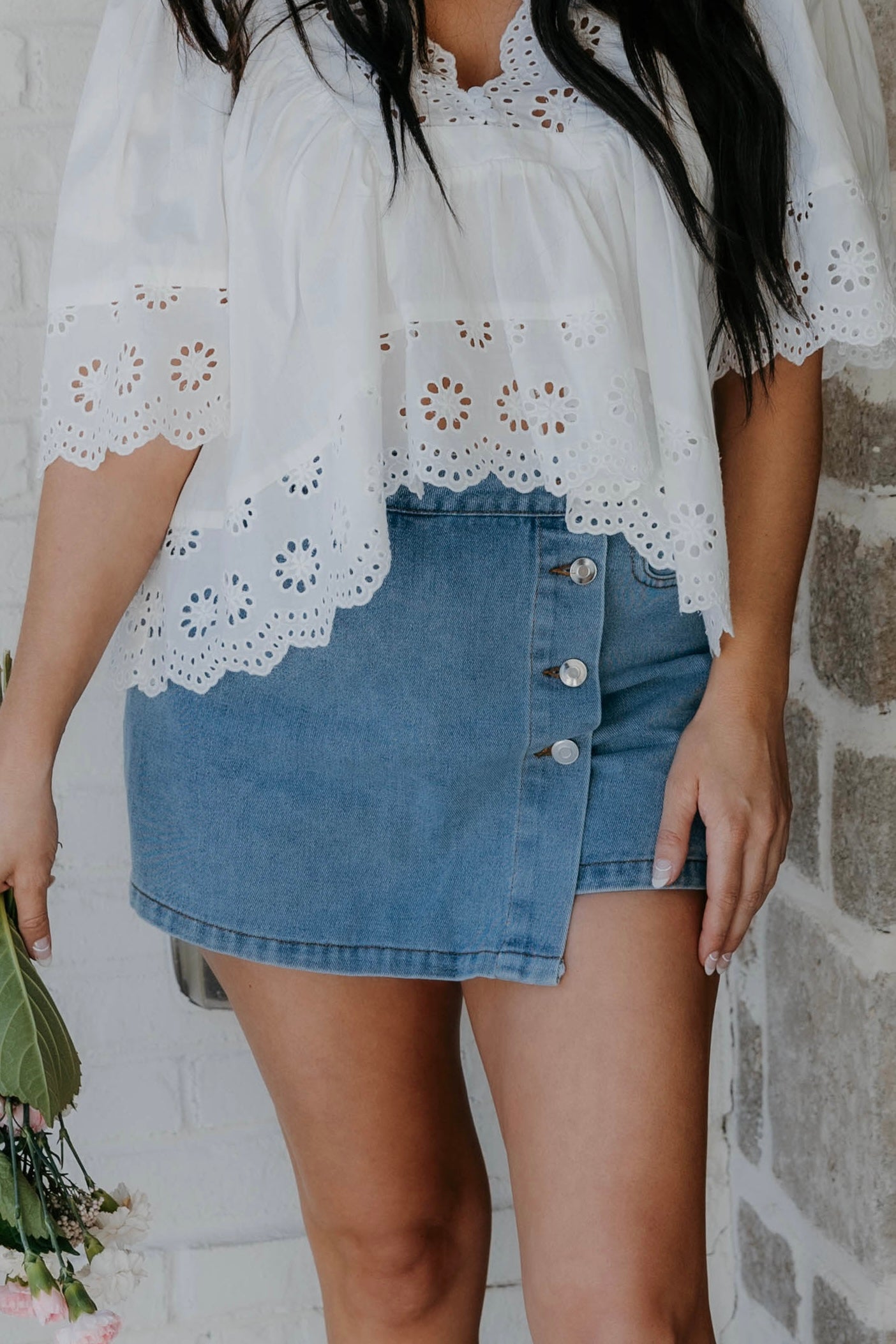 Jolie Washed Denim Skort - Final Sale 30% off in cart