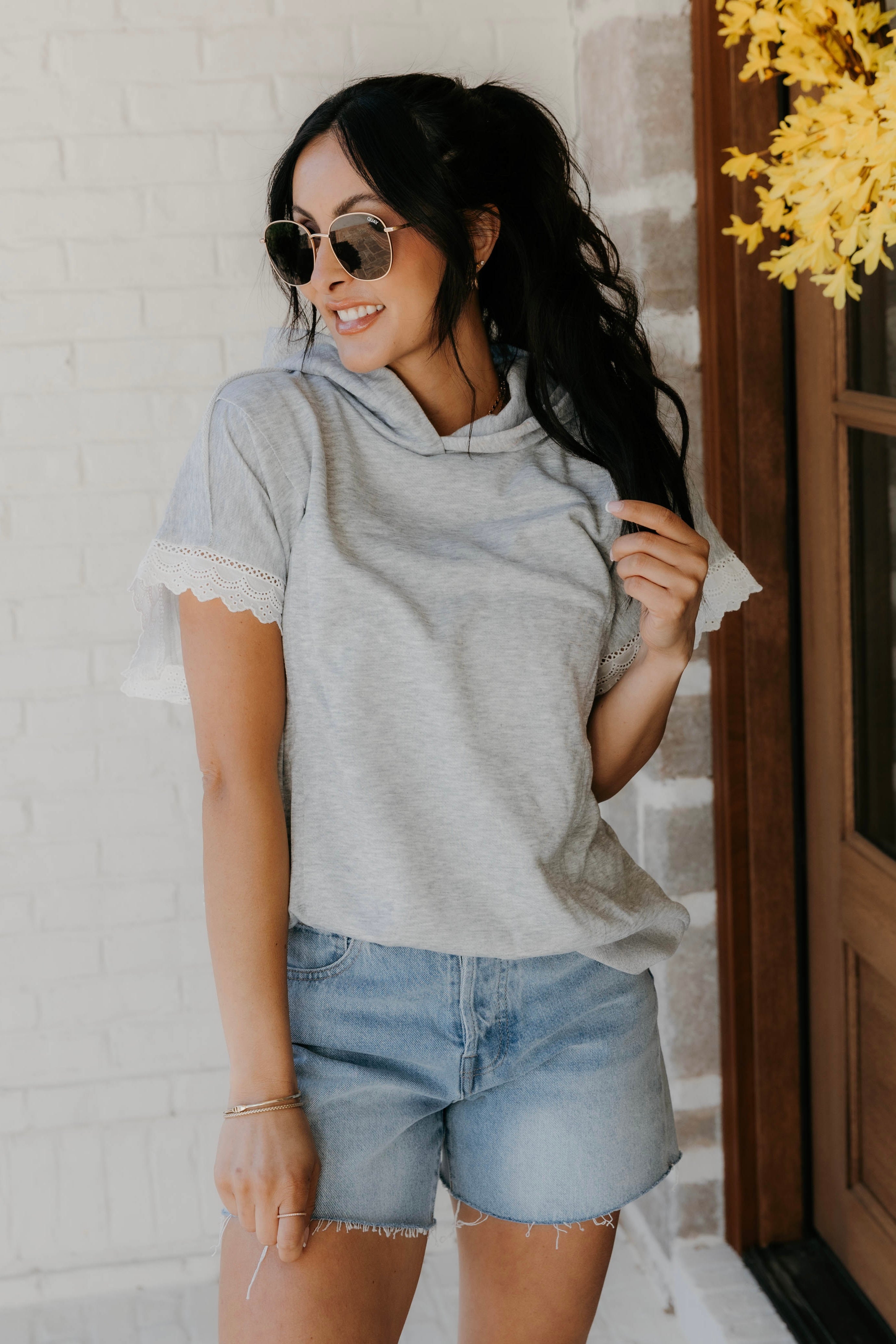 Kate Lace Detail Boxy Hoodie