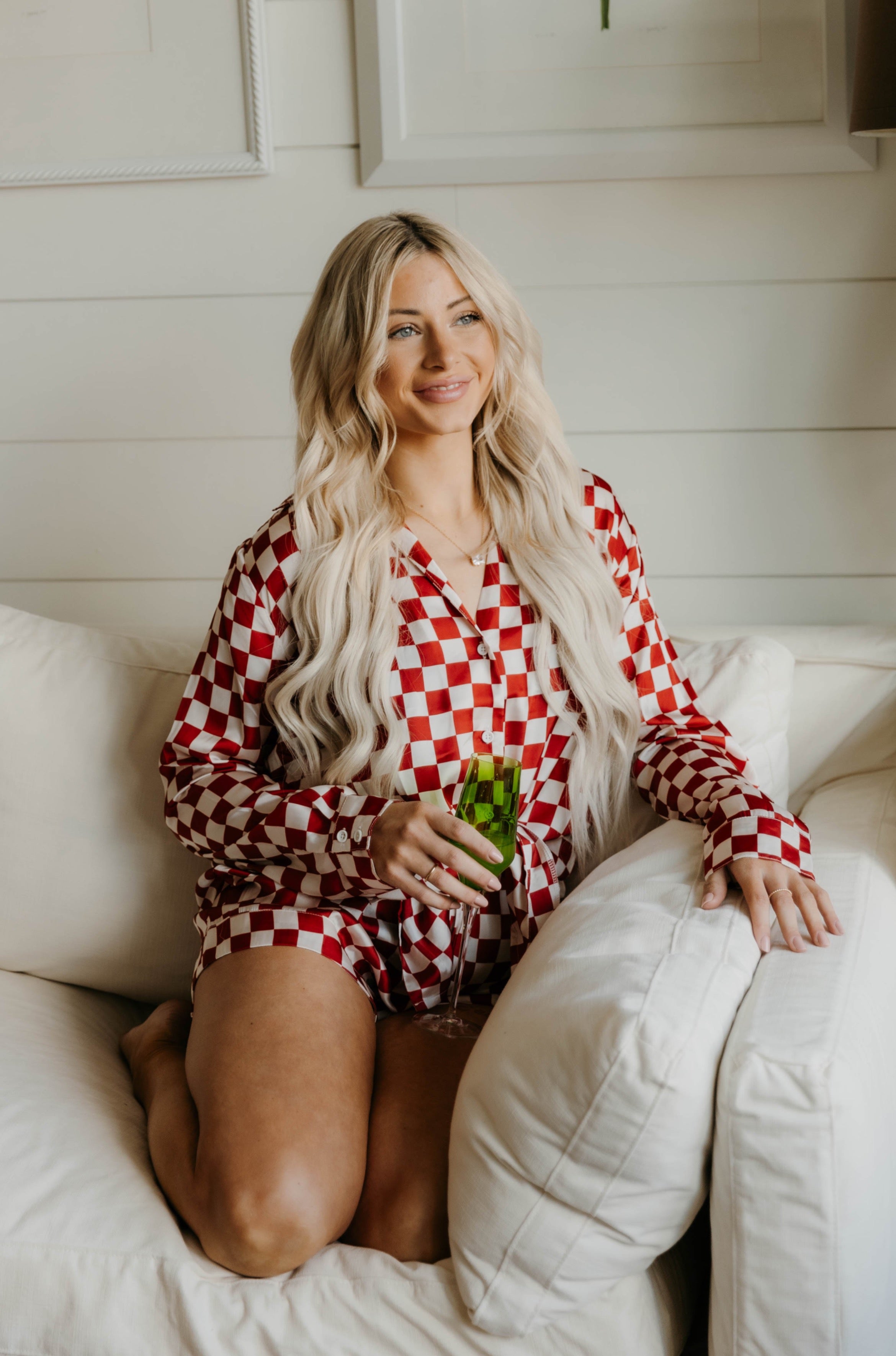Show Me Your Mumu Early Riser PJ Set - Checker Silky