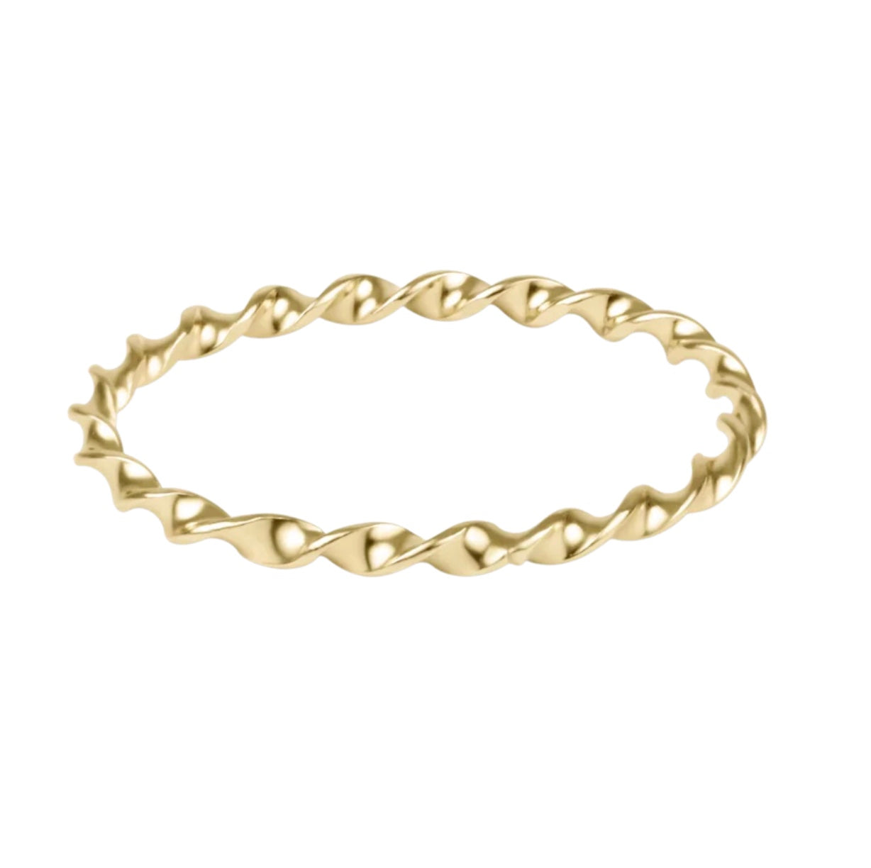 E Newton Classic Gold Twisted Thin Band Ring