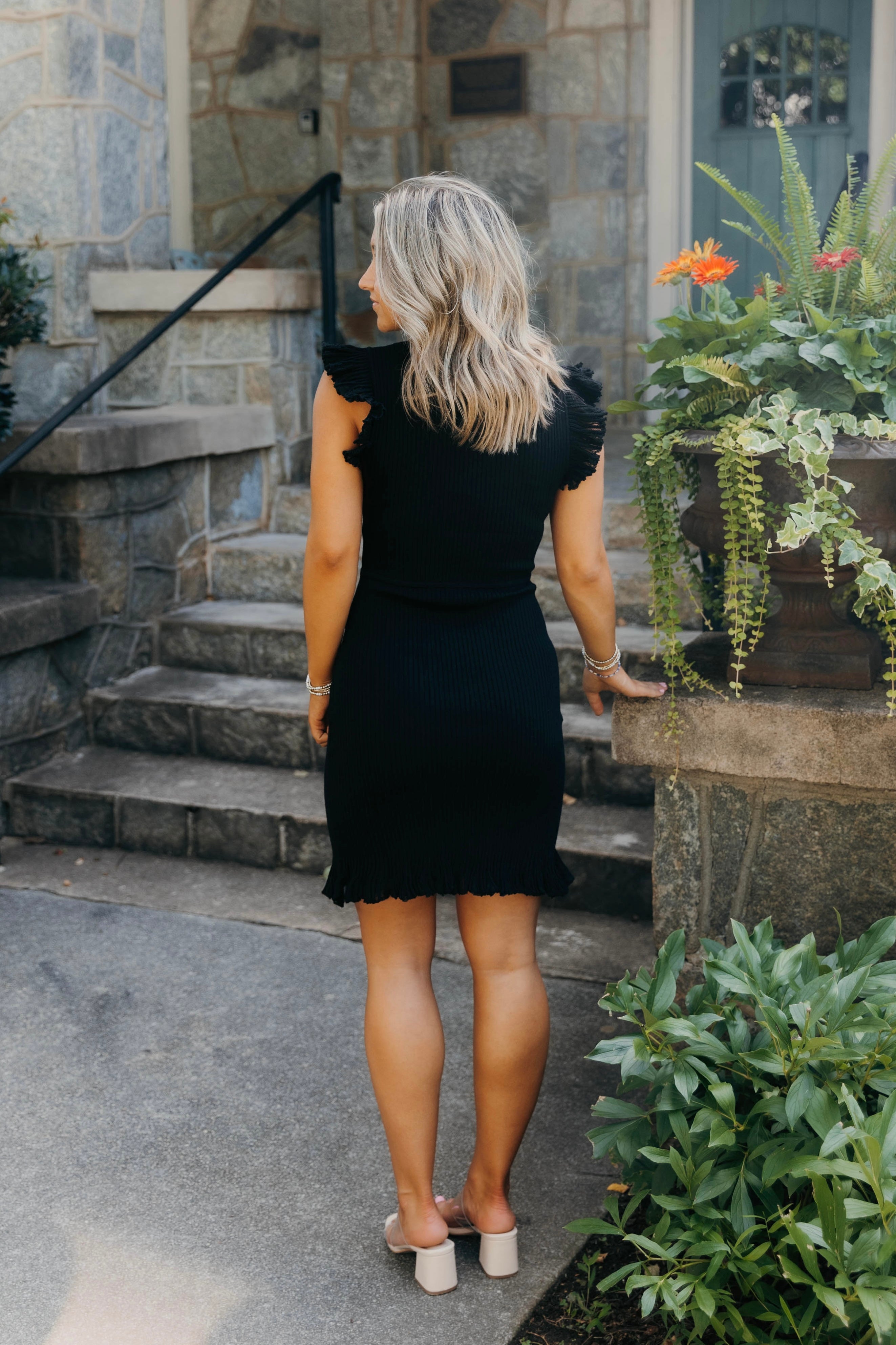 Priscilla Black Mini Sweater Dress - Final Sale 20% off in cart