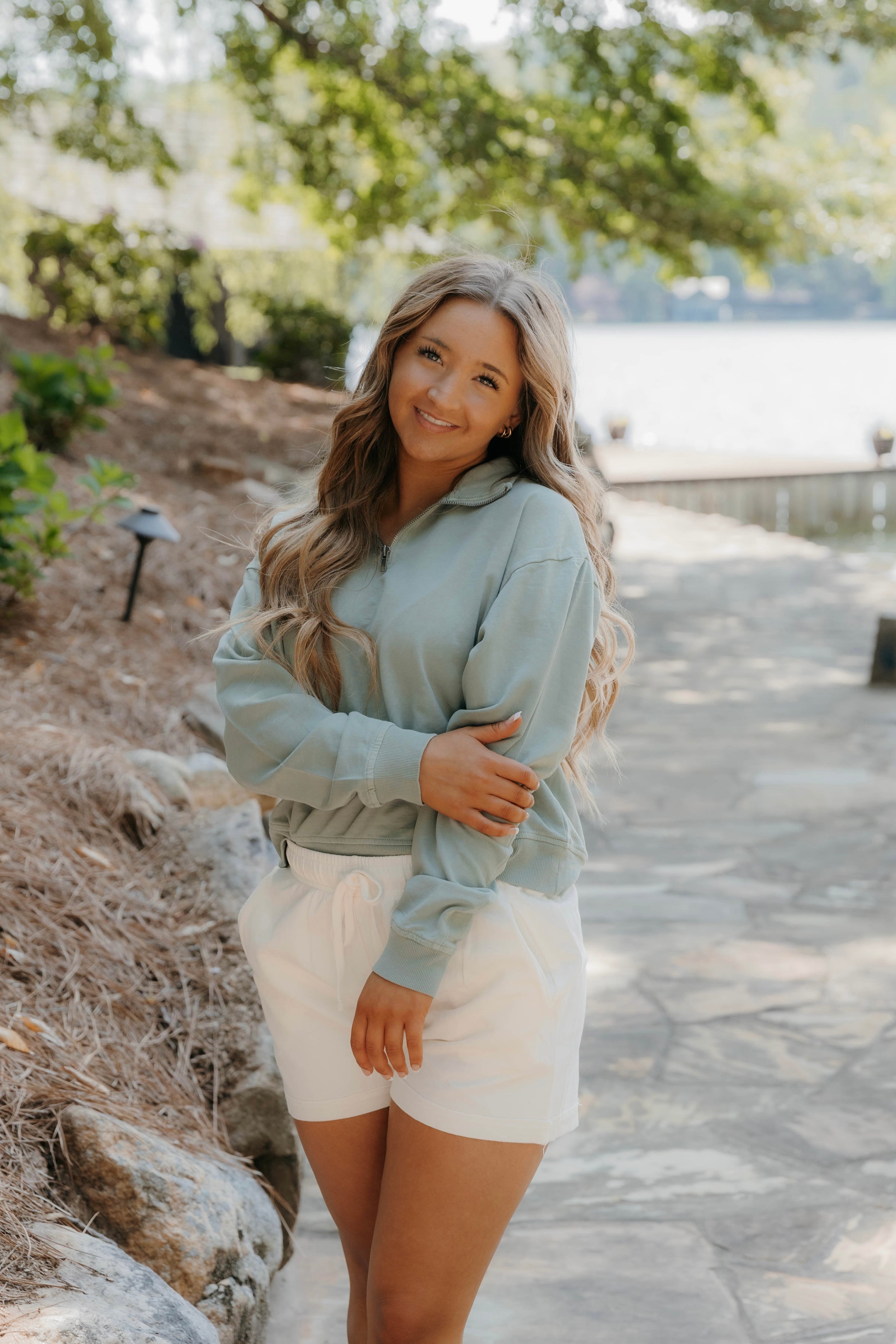 Bria Half Zip Long Sleeve Sweatshirt