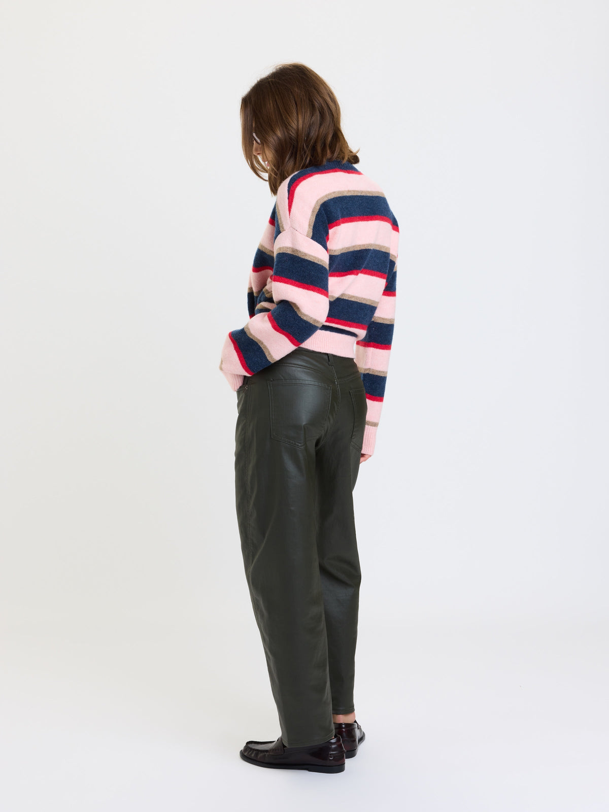 Daze Westward High Rise Seamed Barrel - Coated Fern
