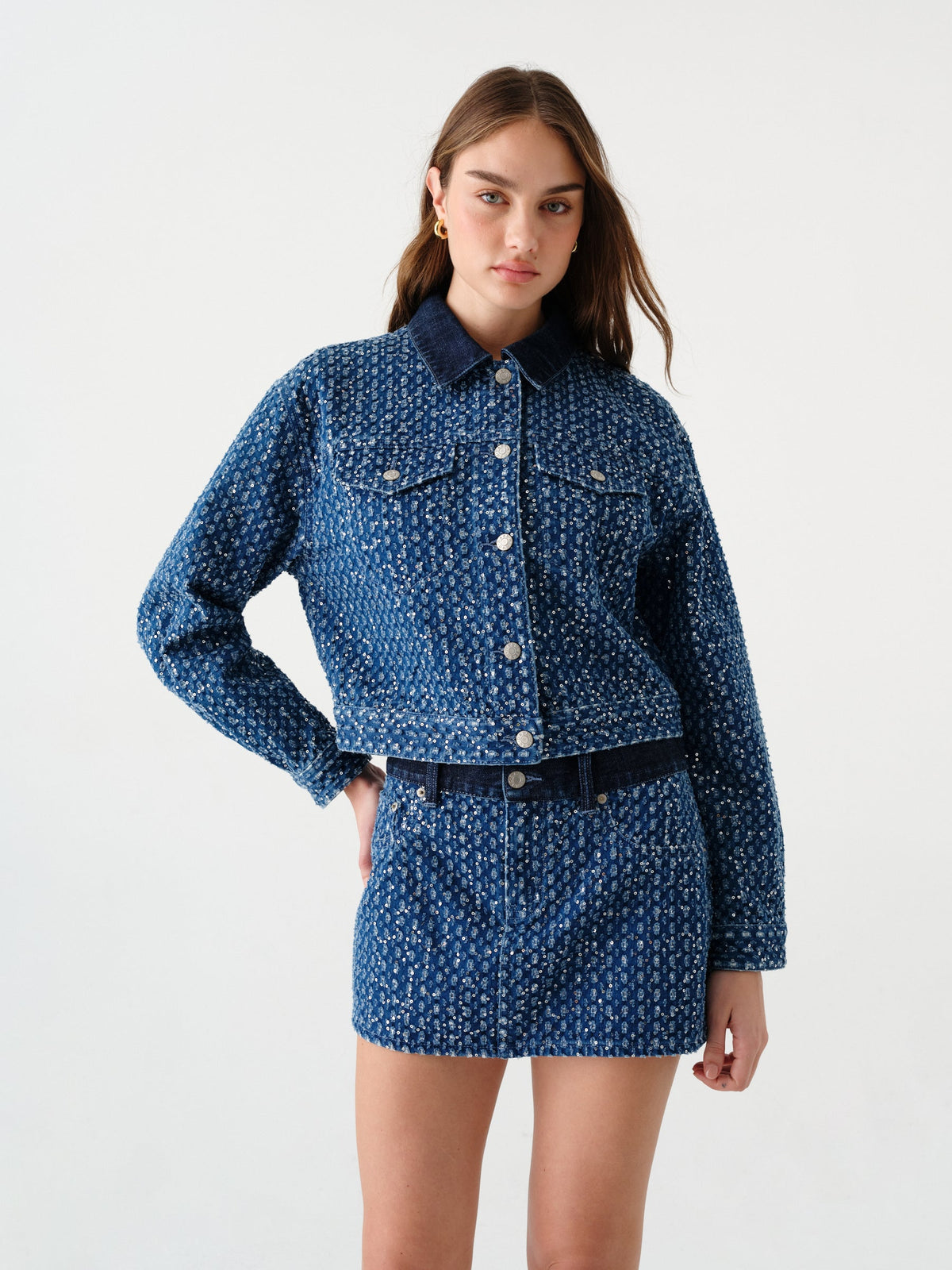 Daze Del Mar Cropped Trucker Jacket - Prism