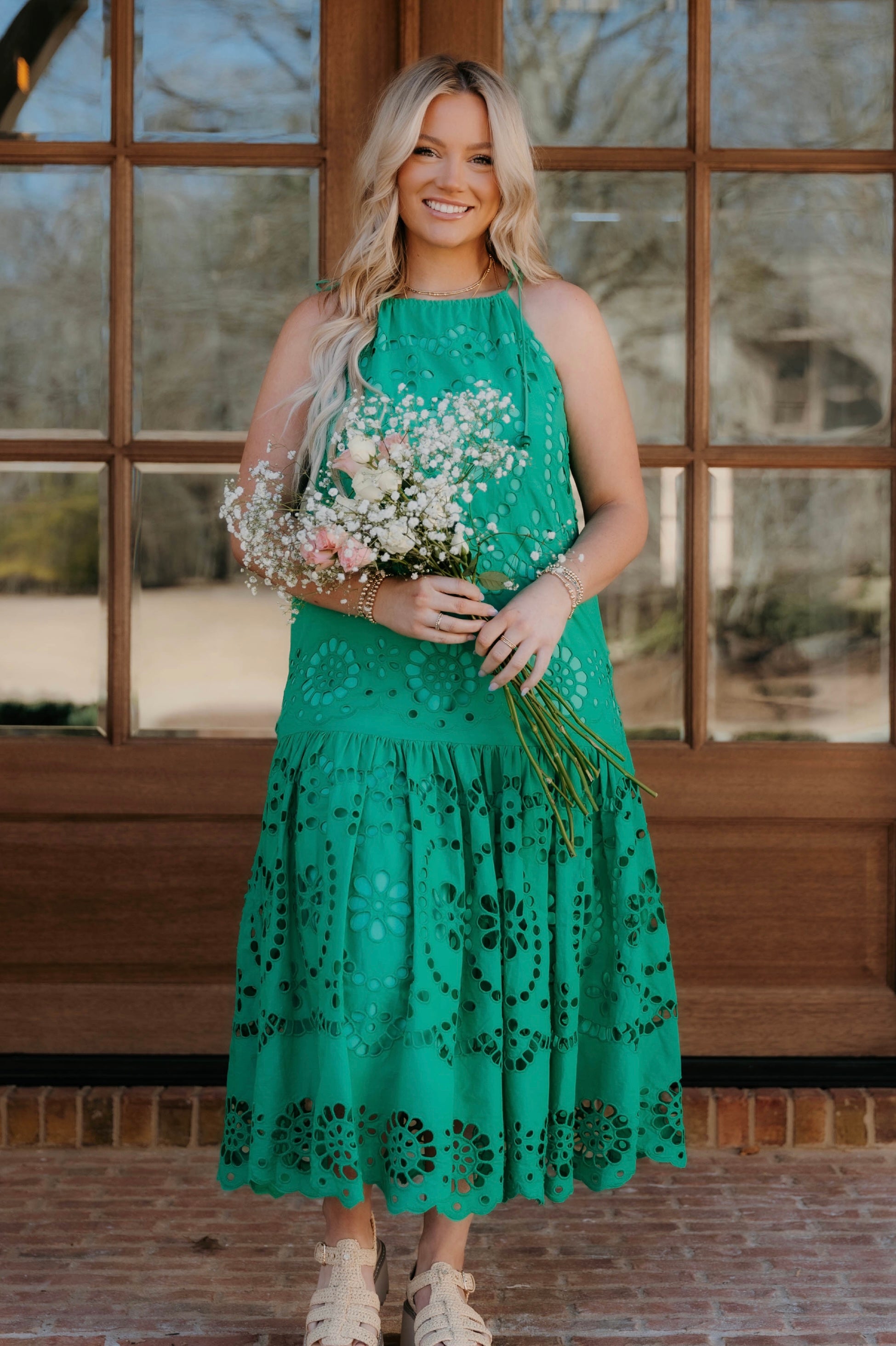 Capri Scalloped Eyelet Maxi Dress - Final Sale 20% off in cart