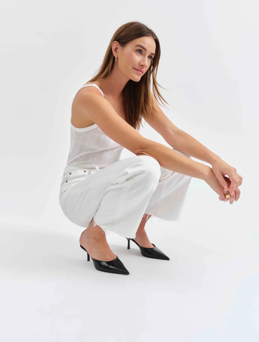 Daze Pleaser High Rise Wide Ankle Jean - Lamb