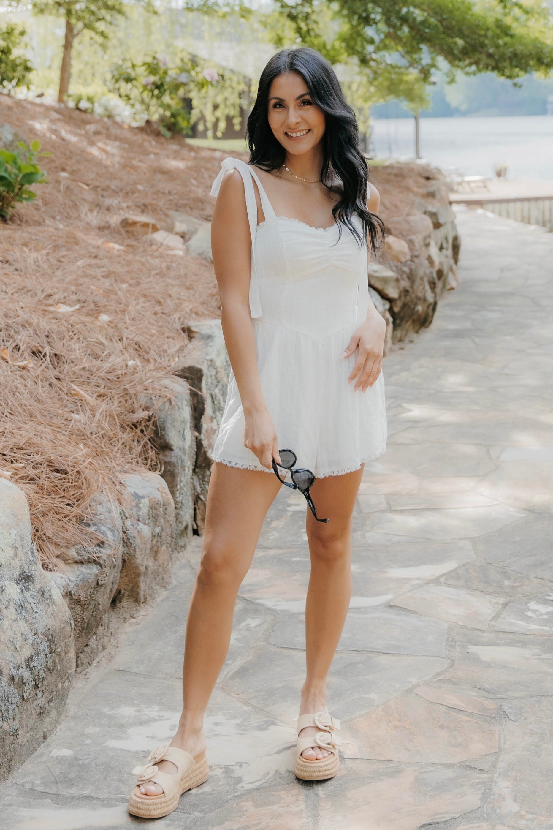 Sasha Corset Style Waist Poplin Romper