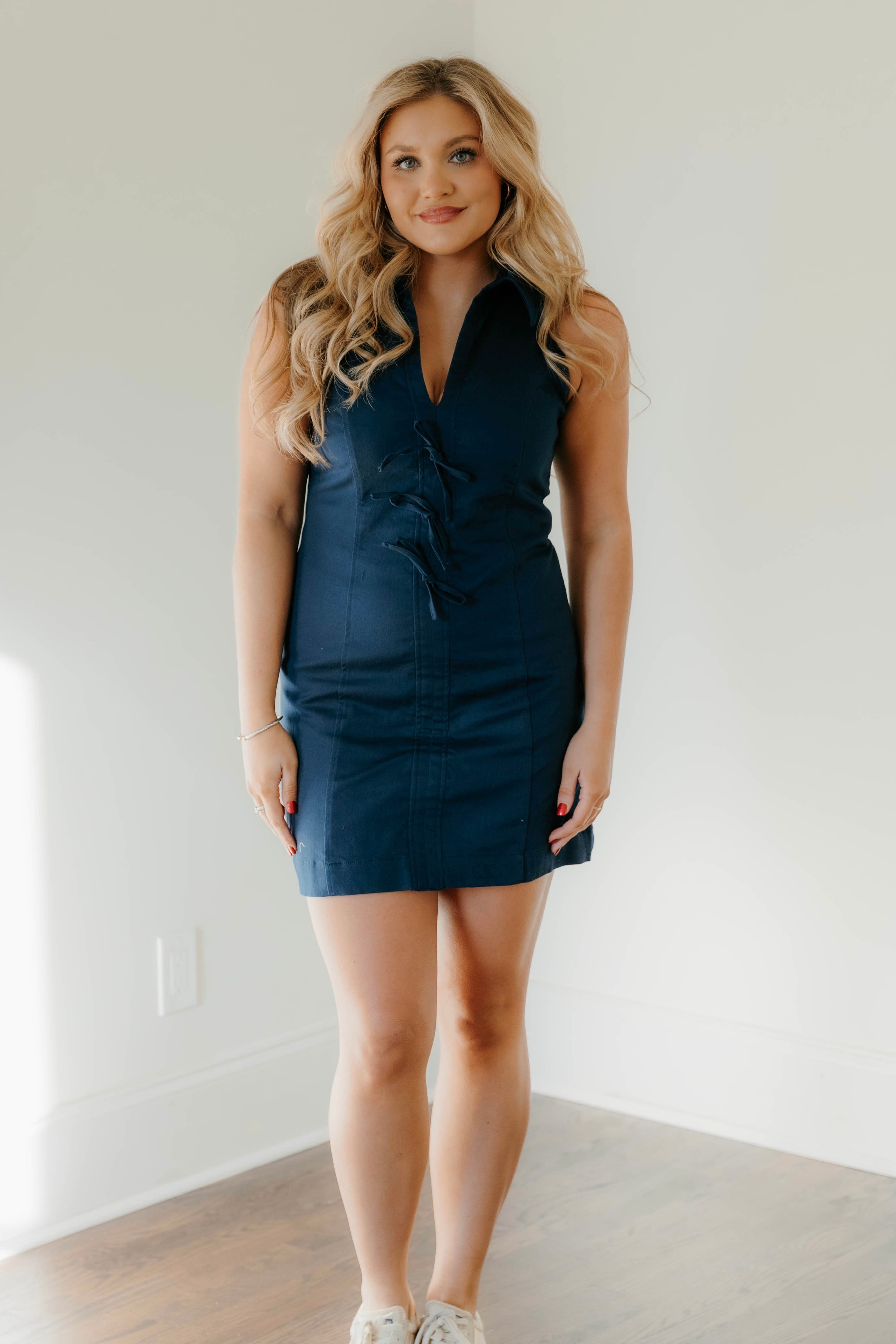 Kallie Sleeveless Tie Accent Dress