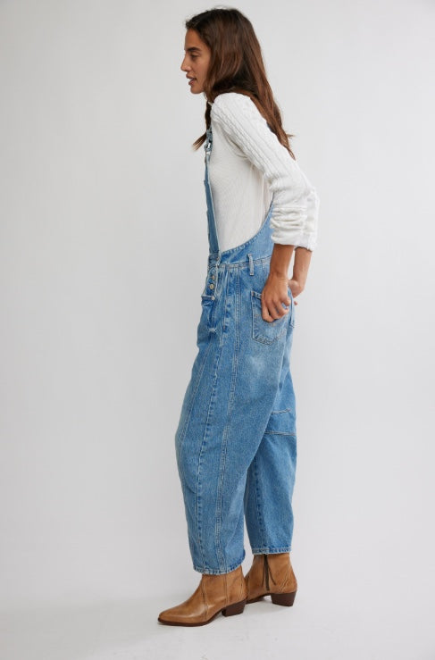 Free People Good Luck Overalls - Ultra Light Beam