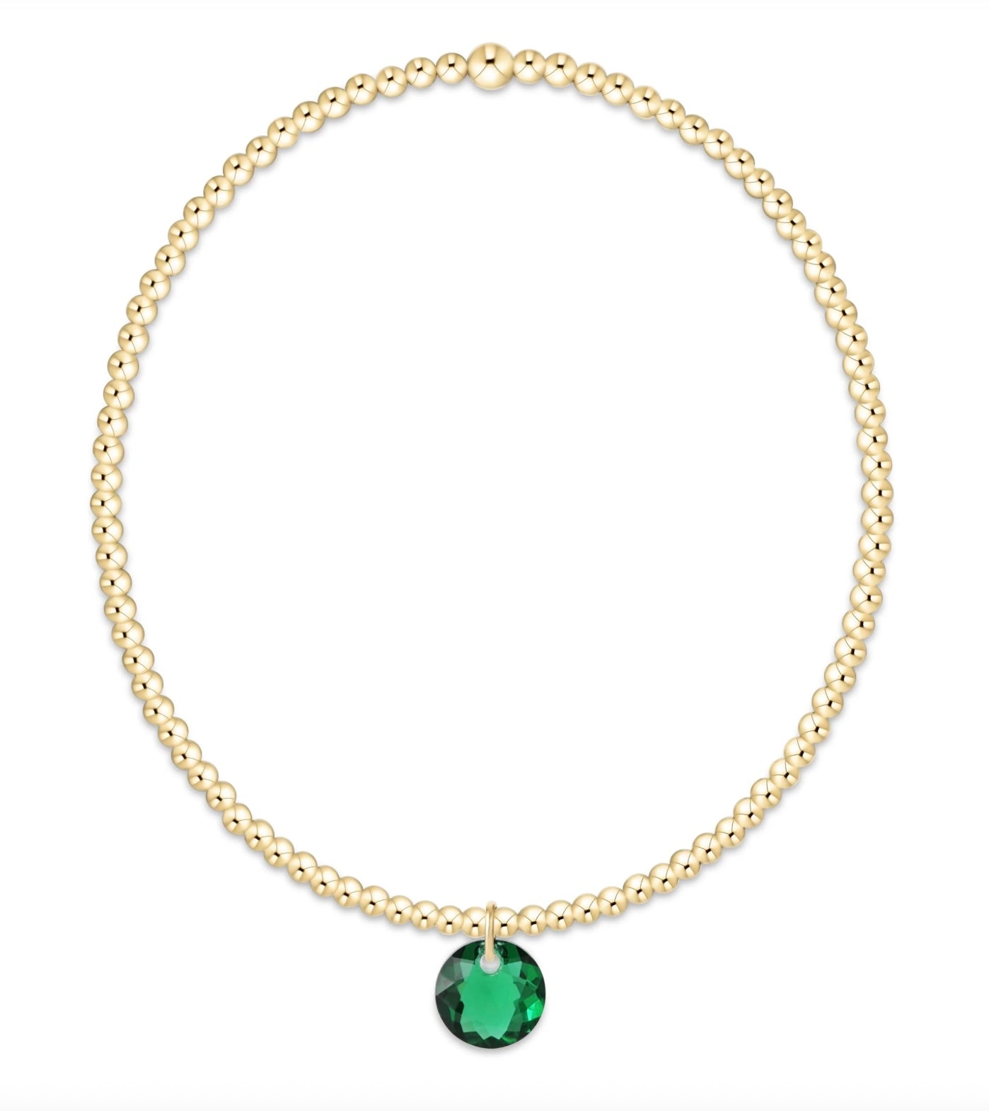 Classic Gold 2mm Bracelet - Reflection Small Charm - 5